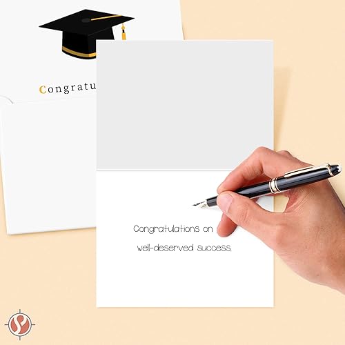 Miniatura 5 de Tarjetas de felicitación y sobres de graduación – Graduados de clase 2025, agradecimiento, felicitaciones de celebración, saludos plegables |