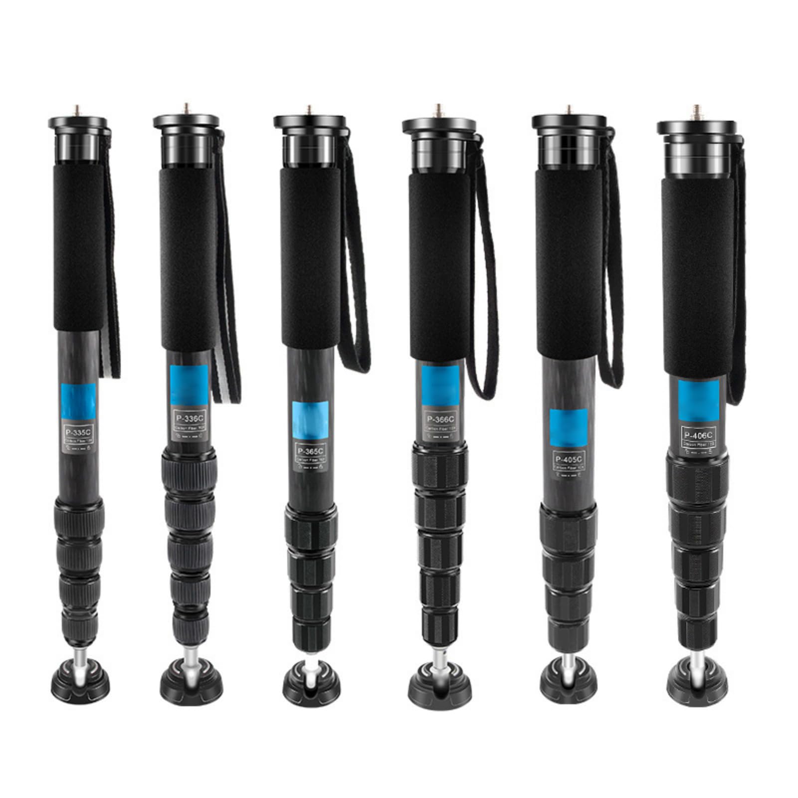Monopode télescopique léger en carbone à sections multiples supportant un roulement de 20 kg pour appareils photo reflex numériques et smartphones