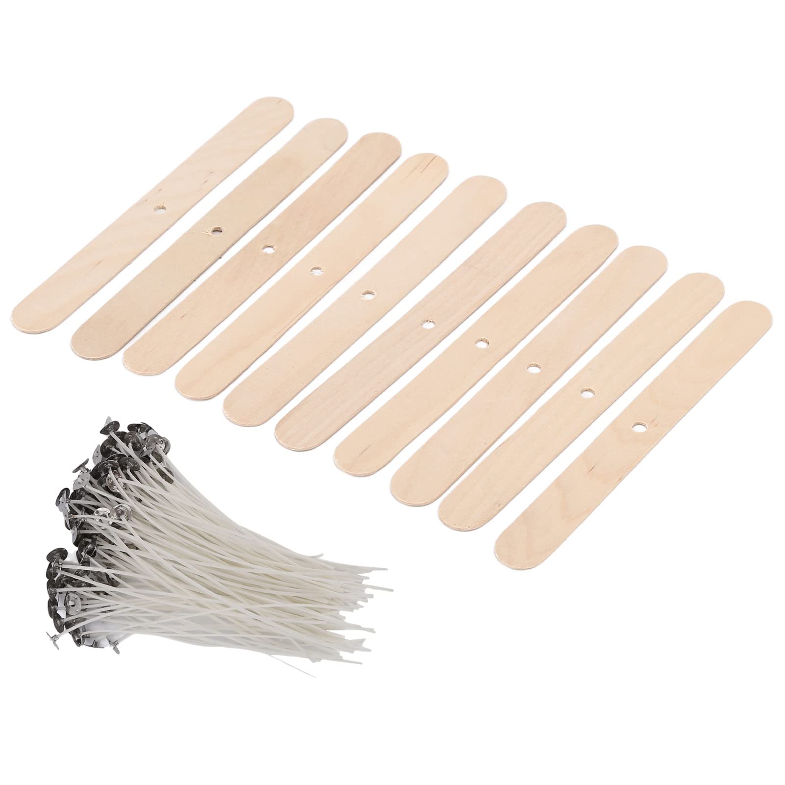Candle Wicks, Candlescience 15cm 100 Wicks Plus with Candle Wick Holder for Candle Making(Wooden Fixing Frame)