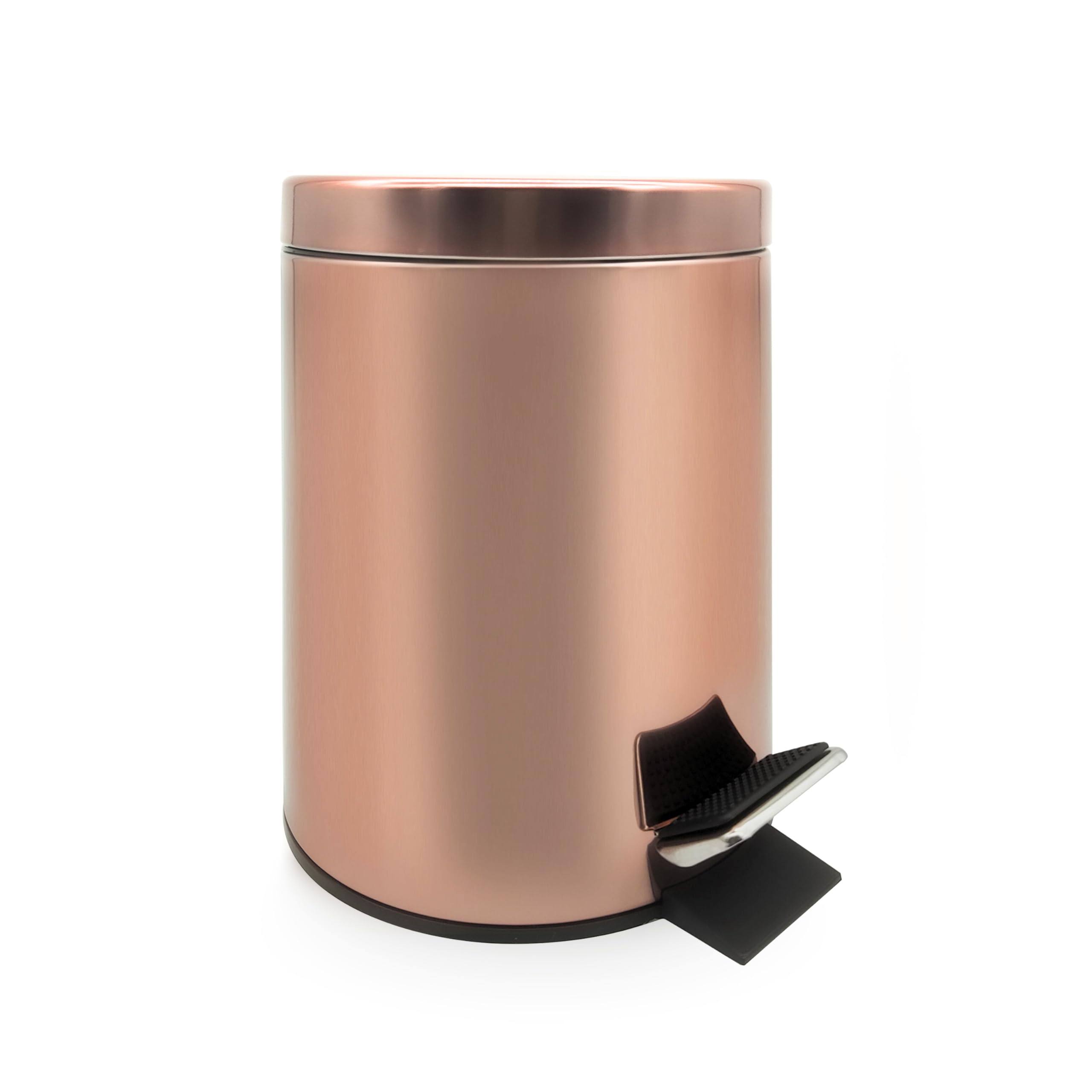 Lot De 2 Poubelles Rondes De Salle De Bain 1,3 Gallon - Bronze, Acier, Marche Pied