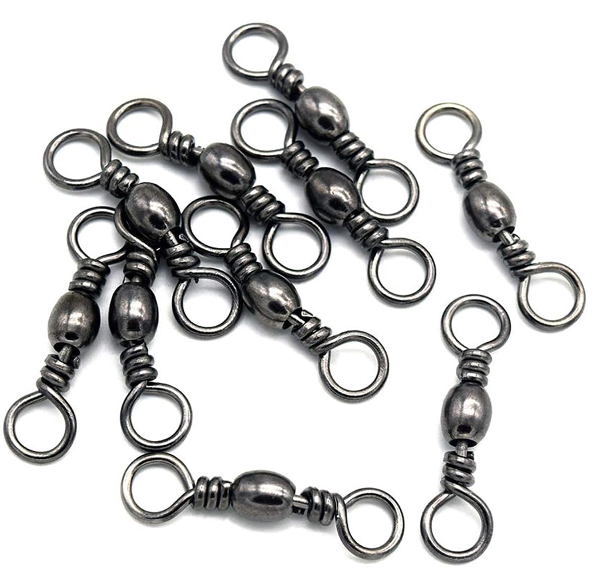 Fishing Swivels Barrel Bearing Swivels with Solid Ring Fishing Hook Line Connector Copper Stainless Steel Fishing Tackle Accessories-image-22