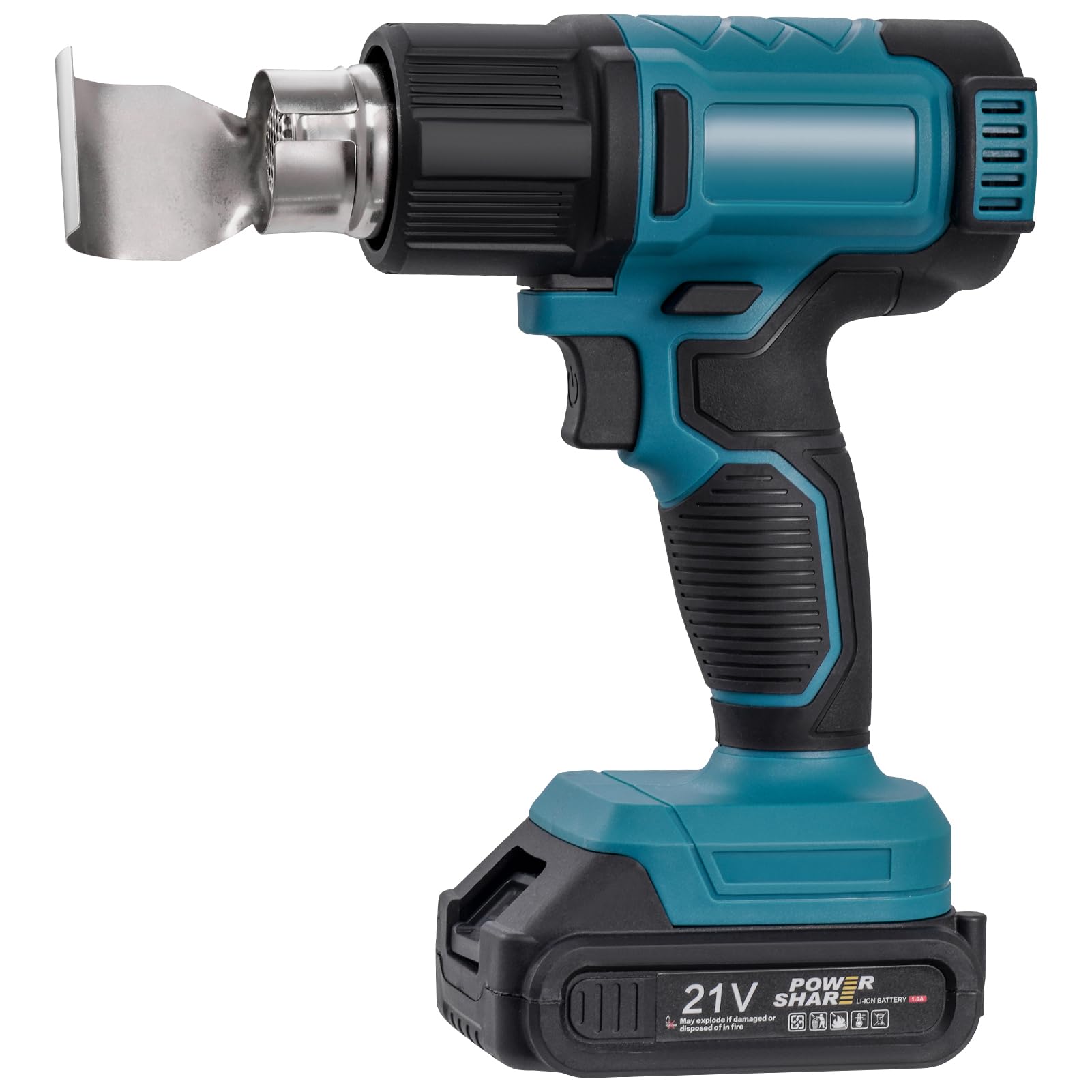 Kit de pistola de aire caliente con batería de 200 ℃ y 300 ℃ con 2 baterías de 21 V, pantalla digital LCD, 3 boquillas, soplador de aire caliente eléctrico, calentamiento rápido para decapar