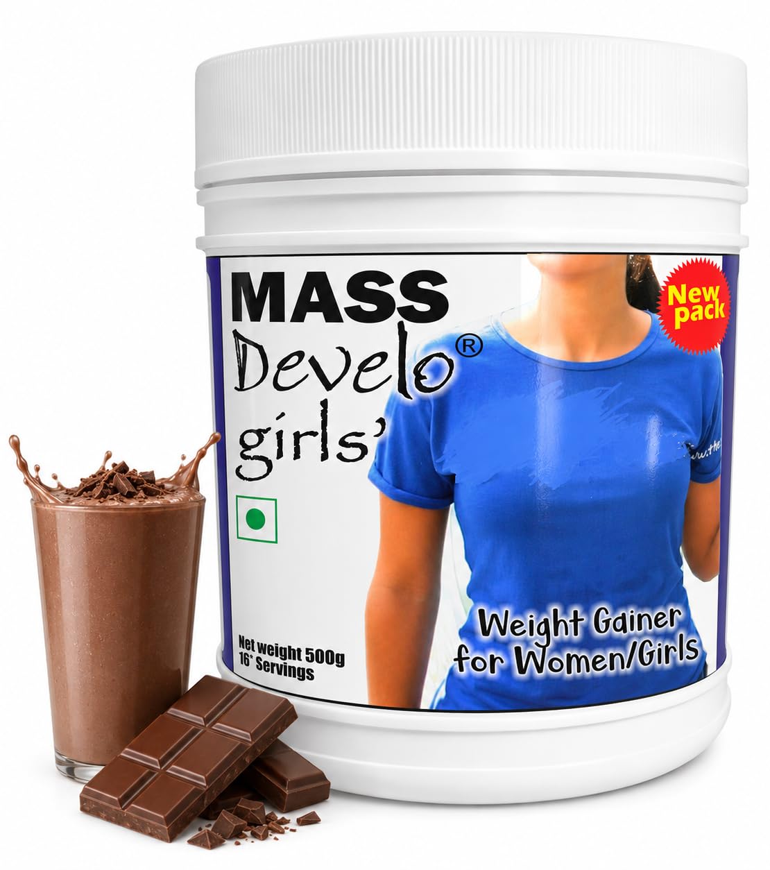 Develo Weight Mass Gainer Protein Shake for Fast Gain in women girls,Nutrition Food Supplement,with Natural Fat Energy 27 Vitamins & Minerals - 500 grams Powder Kesar Badam Flavour — Amazon image 11