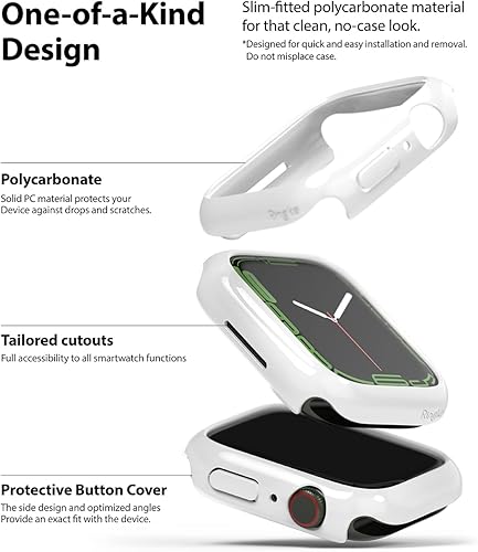 Miniatura 5 de Ringke Funda delgada de 1.772 pulgadas (1.772 pulgadas) de material antiamarilleo, paquete de 2 unidades, compatible con Apple Watch Series 8, 7 de