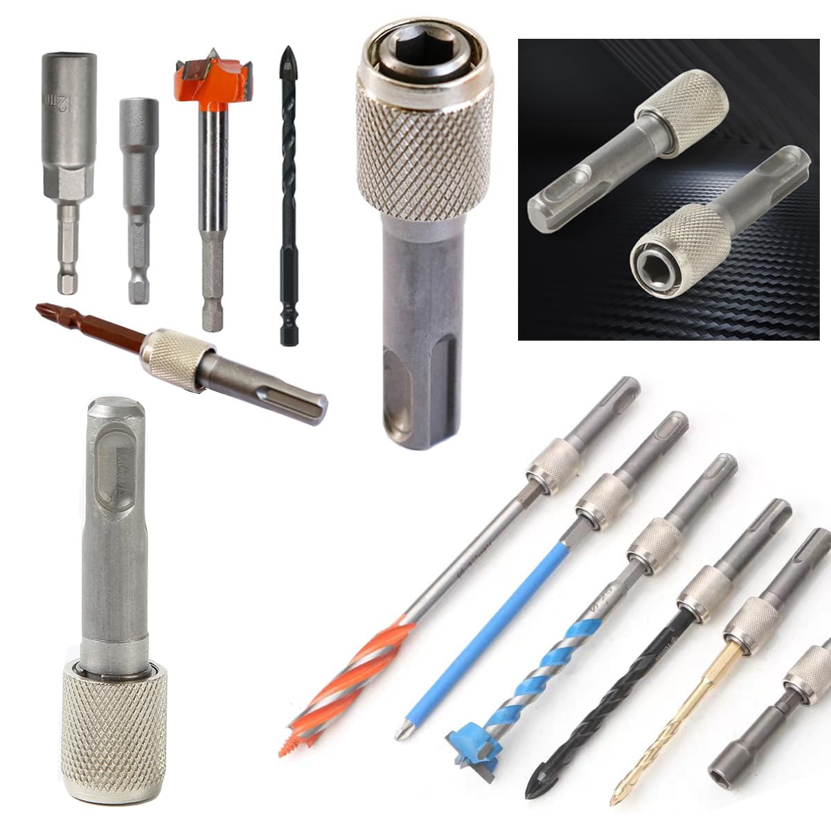 SDS to Hex Adapter - 3 Pack for Drill & Hammer -4 SDS to Hex Adapter - 3 Pack for Drill & Hammer -4