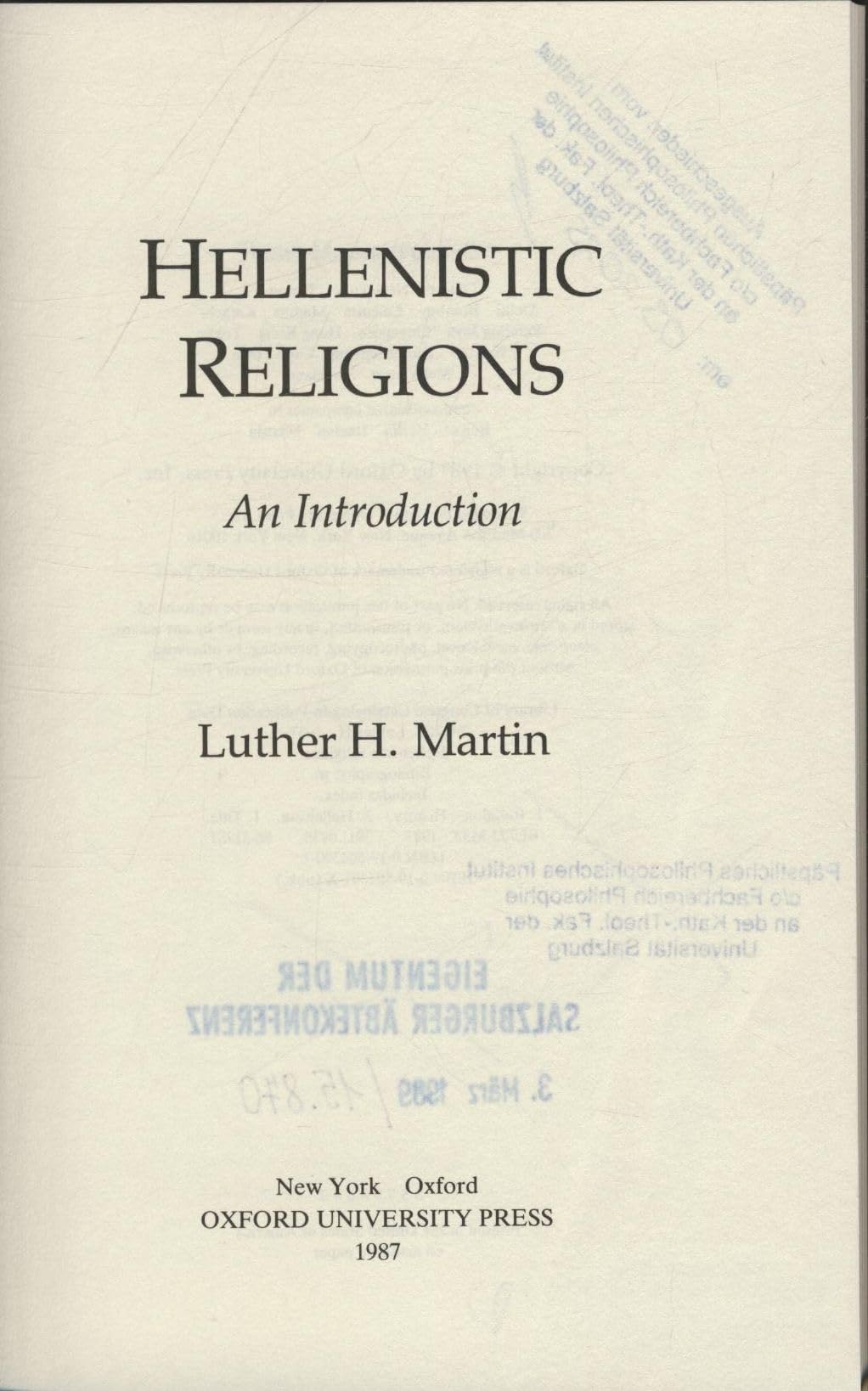 Hellenistic Religions: An Introduction