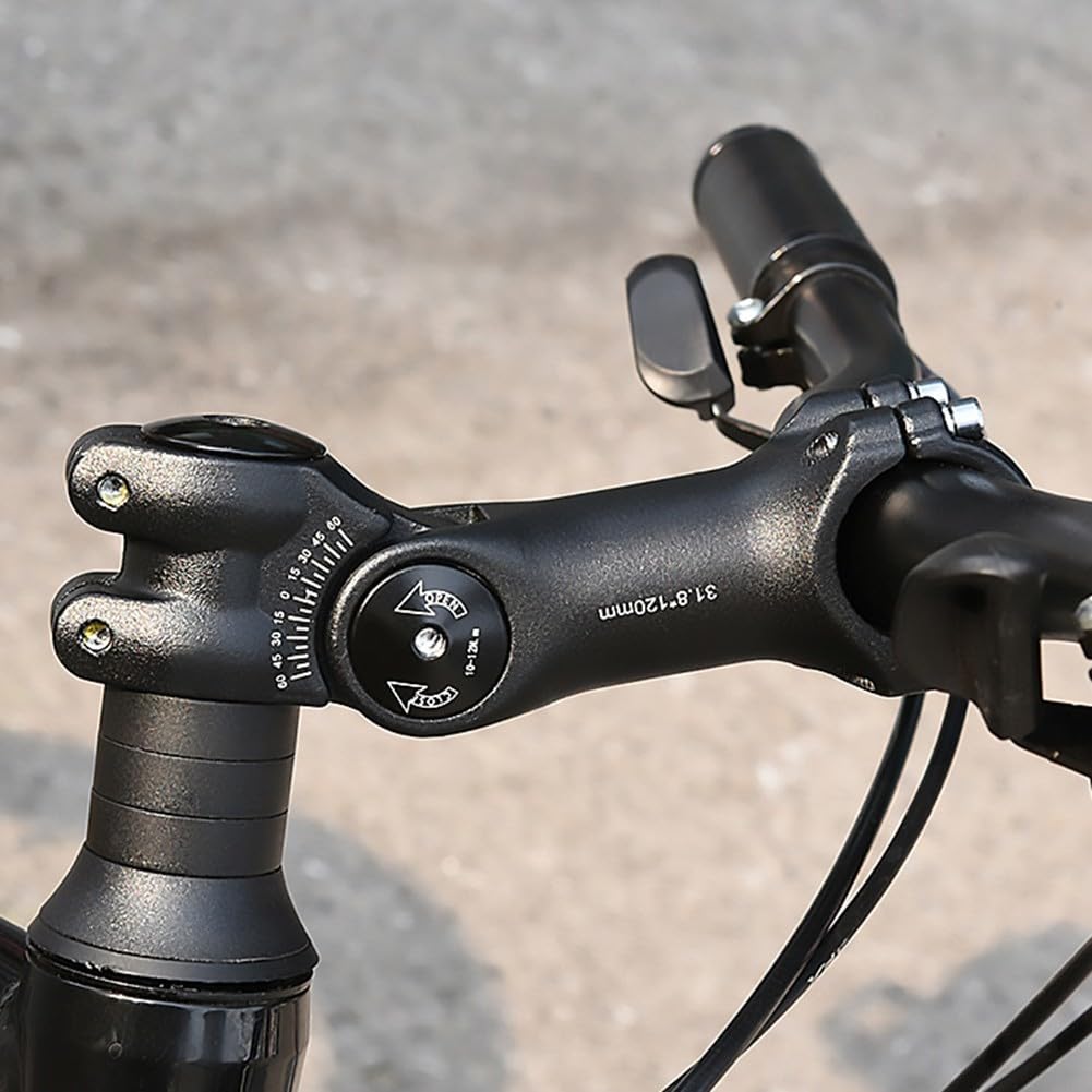 31.8mm and 25.4mm Compatible Adjustable Angle Stem for Bicycle Handlebar Height Customization and Ergonomic Positioning (25.4 * 120)