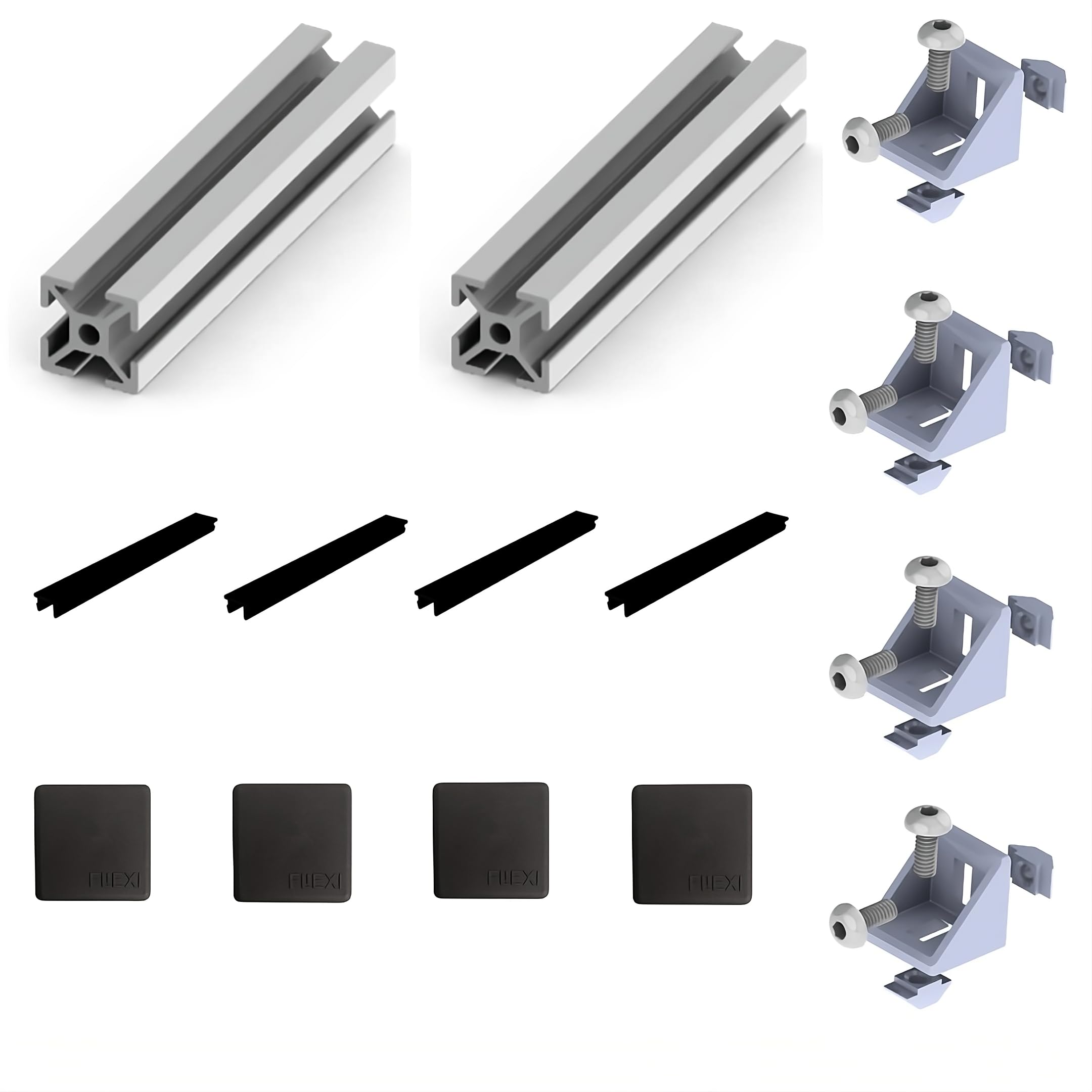 20×20 Aluminum T-Slot Profile Starter Kit with L-Angle Mount Brackets | 500 mm Profiles (2 Nos) | Includes Slot Covers & End Caps | Industrial & DIY Frame Joining-picture-23