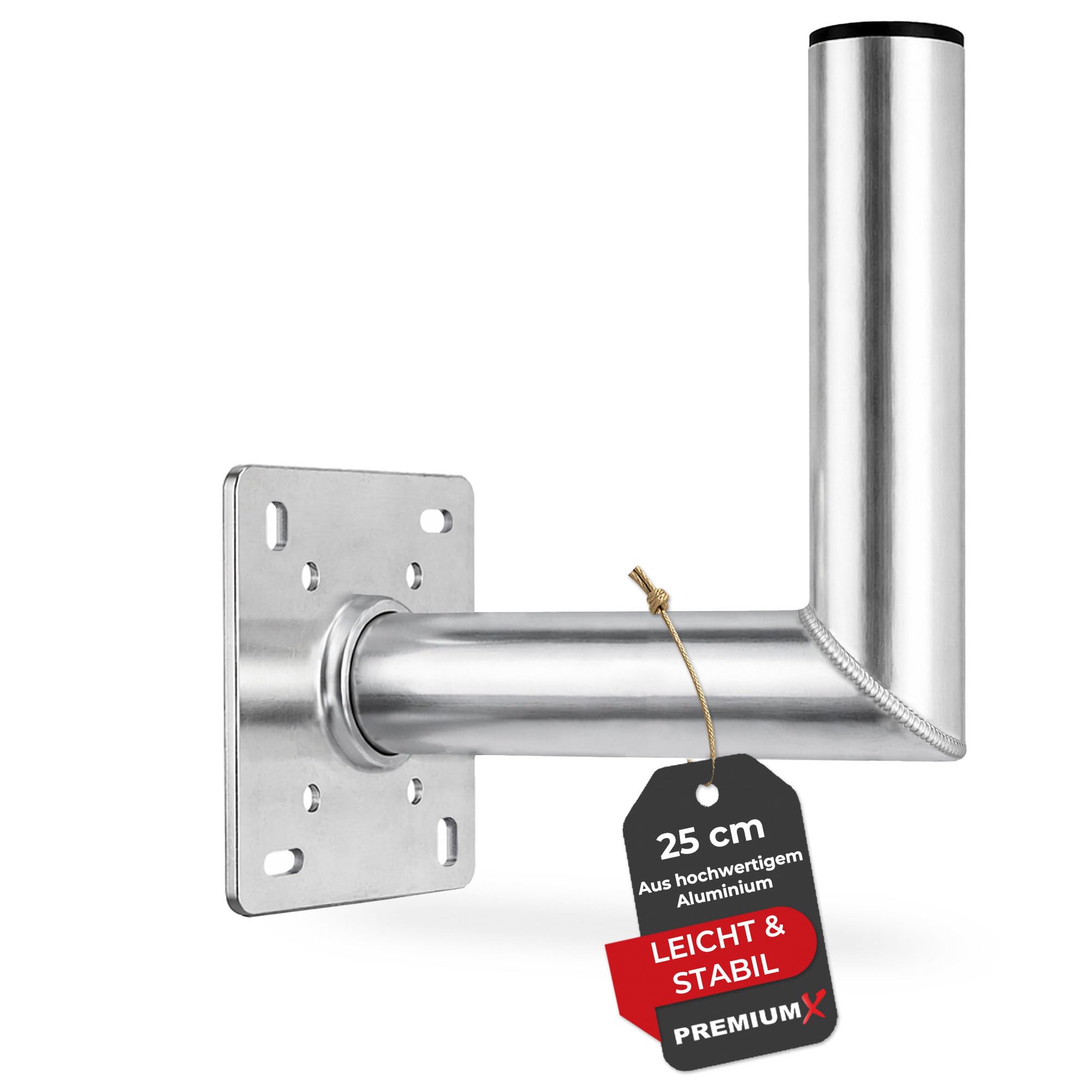Premium X - Soporte de pared de 25 cm de aluminio para antena de satélite, soporte de pared para antena de satélite de aluminio, 250 mm