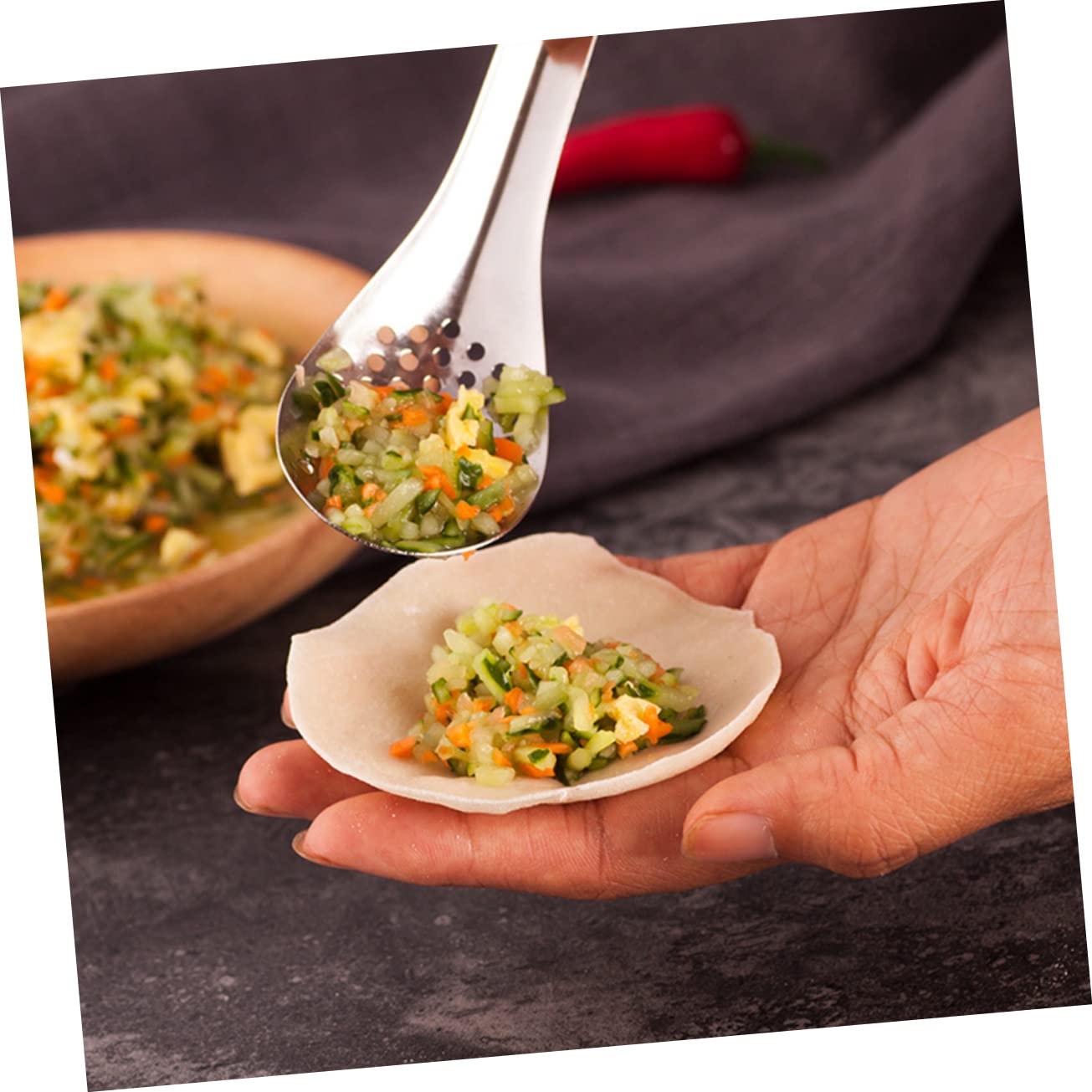 Cabilock Serving Spoons Set 4pcs Multifunctional Kitchen Utensils Spherification Slotted Spoon Ergonomic Handle