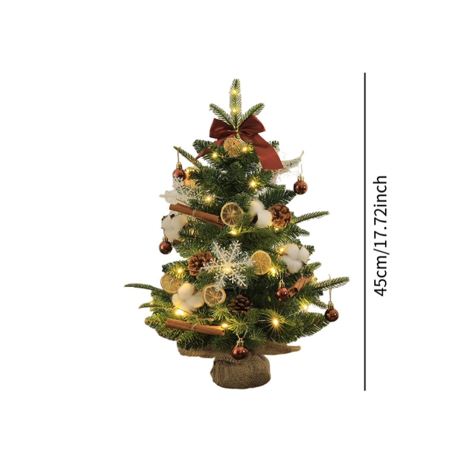 Sharplace Albero di Natale Artificiale da Tavolo, pianta Verde con luci, Piccolo Albero di Natale da scrivania per Interni ed Esterni, Ufficio, casa, 45 Cm