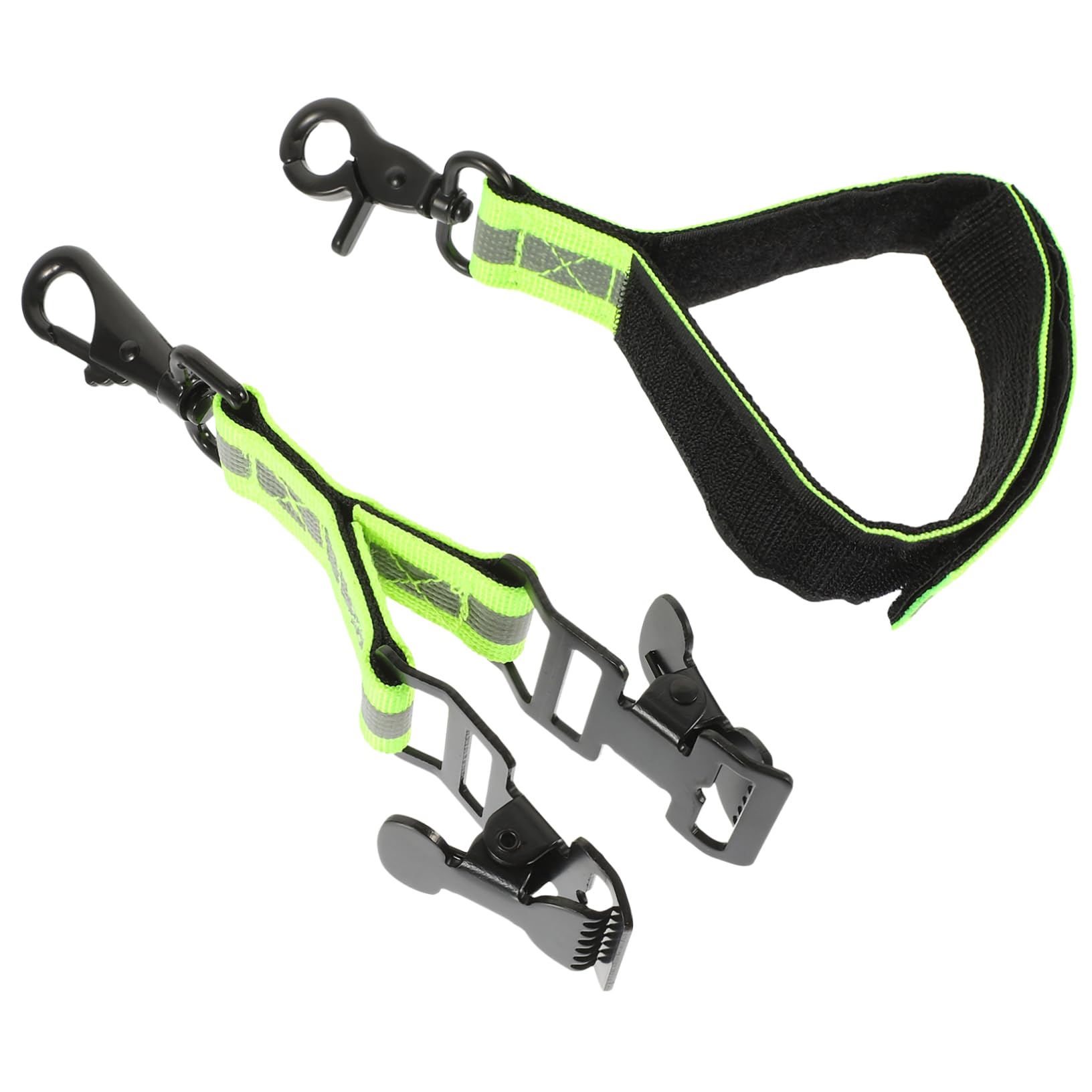 Lot de 2 Pinces à Sangle de Pompier Robustes avec Design Réfléchissant en Polyester et Fer, Attaches Pratiques pour Ceinture, pour Pompiers et Techniciens