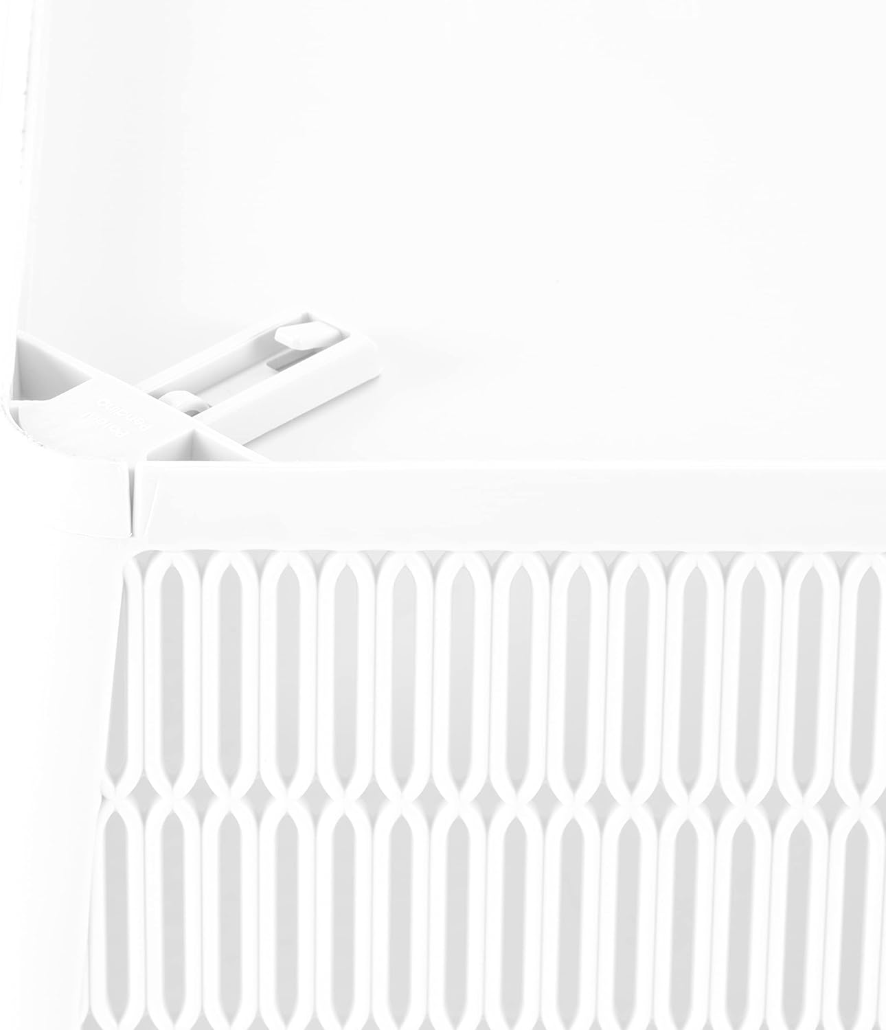 Simplify 4Pk Shallow Slide 2 Stack It Tote Basket | Storage & Organization | Open Bins with Stackable Capability | Bathroom | Crafts | Pantry | Playroom | Office | White