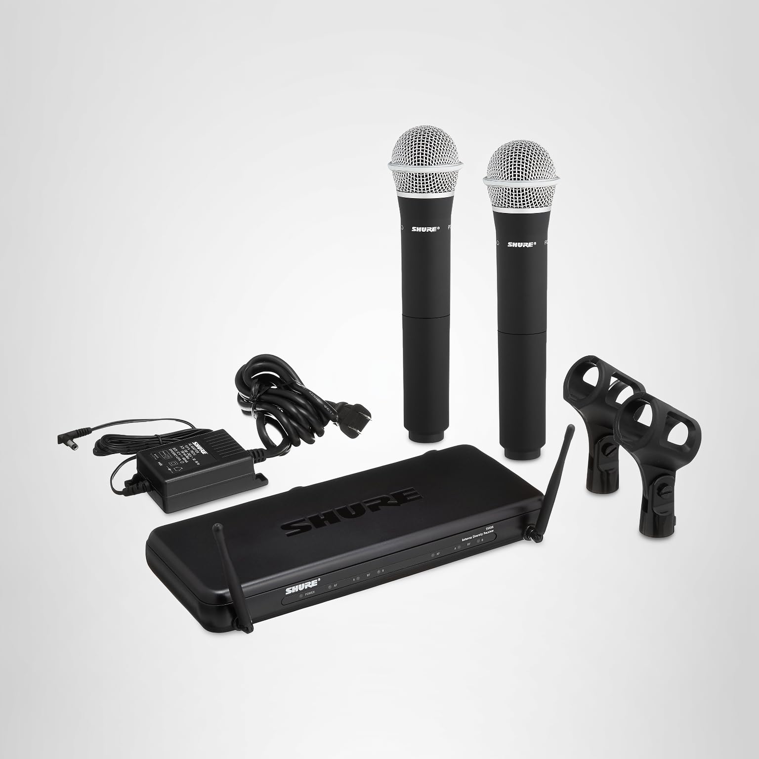 SHURE シュア　ダイナミックマイク2本セット 、受信機あり Amazon.co.jp: SHURE シュア ワイヤレスマイクシステム SVX288J/PG28