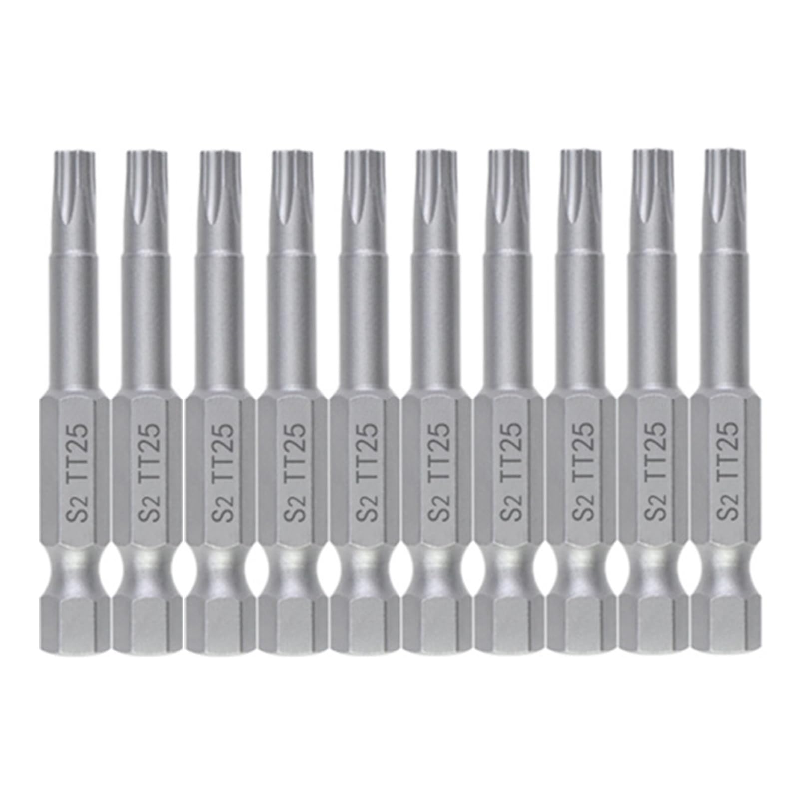 Buxuaaaa 10Pcs 50L Tt25 10Pcs 50Mm Blossom Head Screwdriver Bit Set 1 / 4Inch Hexagonal Security Screwdriver Drill Bit Tool Automotive Maintenance Tool