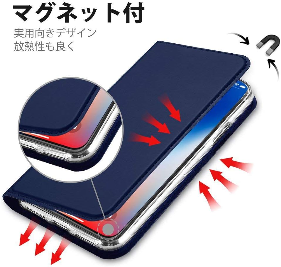 Amazon Co Jp Iphone Xs ケース Iphone X ケース 手帳型 スマホケース 合皮レザー 超薄型 カード収納 ワイヤレス充電対応 マグネット スタンド機能 耐衝撃 Iphone Xs Iphone X ブルー 家電 カメラ