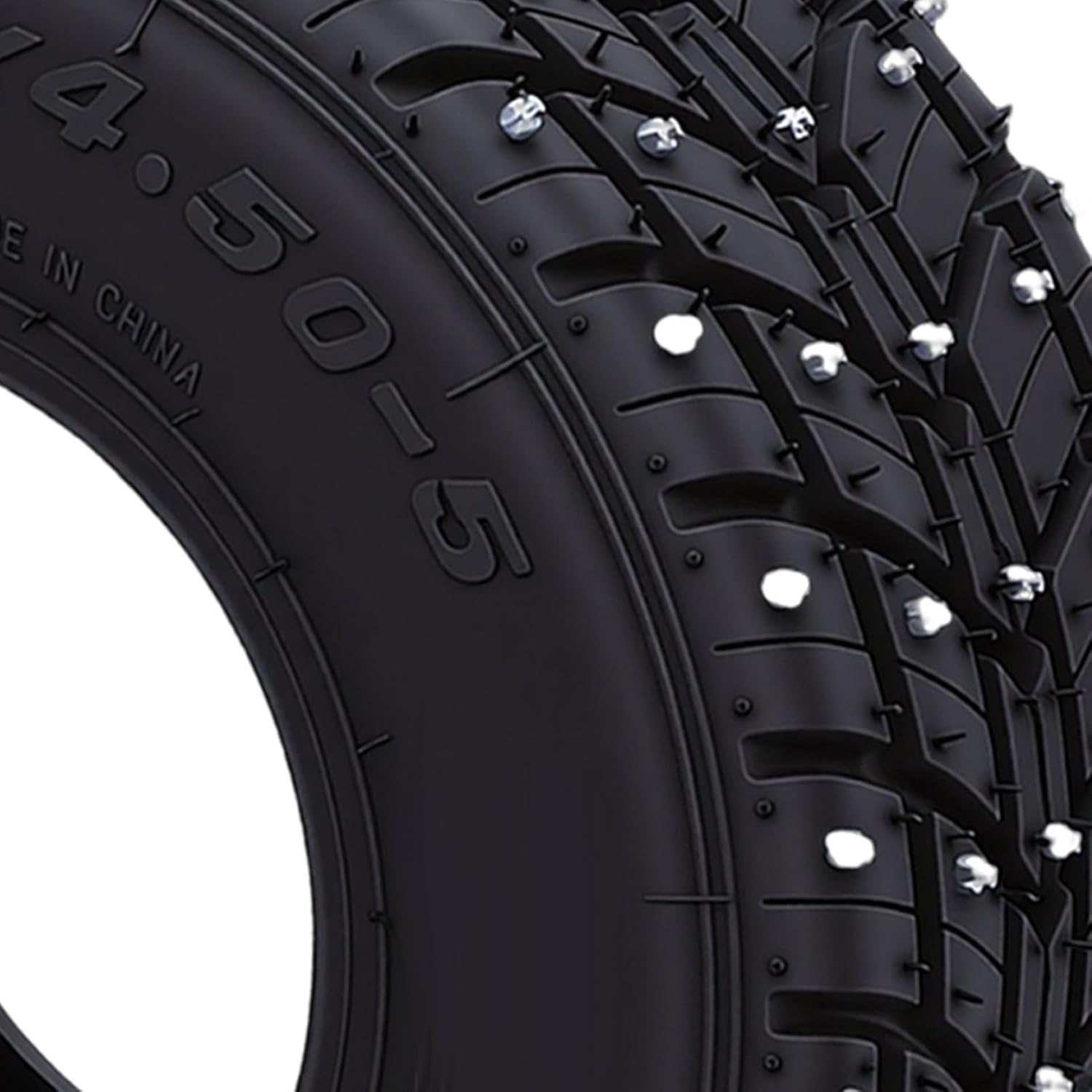 Keenso Go Kart Tubeless Tire, 10x4.50 5 Non Slip Puncture Proof Front Wheel Tire with Anti Skid Spikes for Snow Off Road ATV UTV Quad Bike Drift Trike
