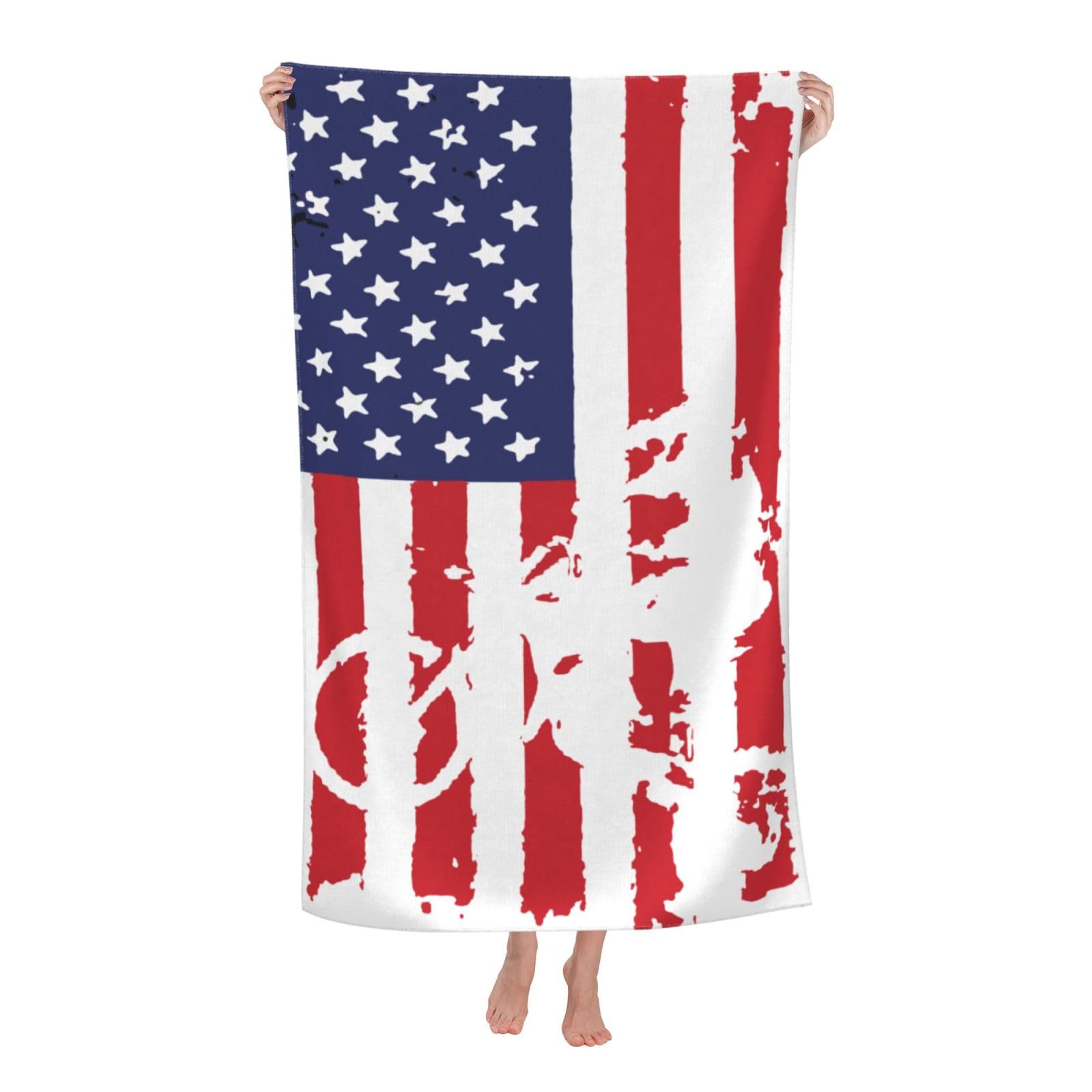 LSRCPD Beach Towel American Flag Motocross Dirtbike Microfiber Beach Towels Blanket Oversized Tropical Big Extra Large XL Pool Towels Quick Dry Sandproof for Women Girls Kids