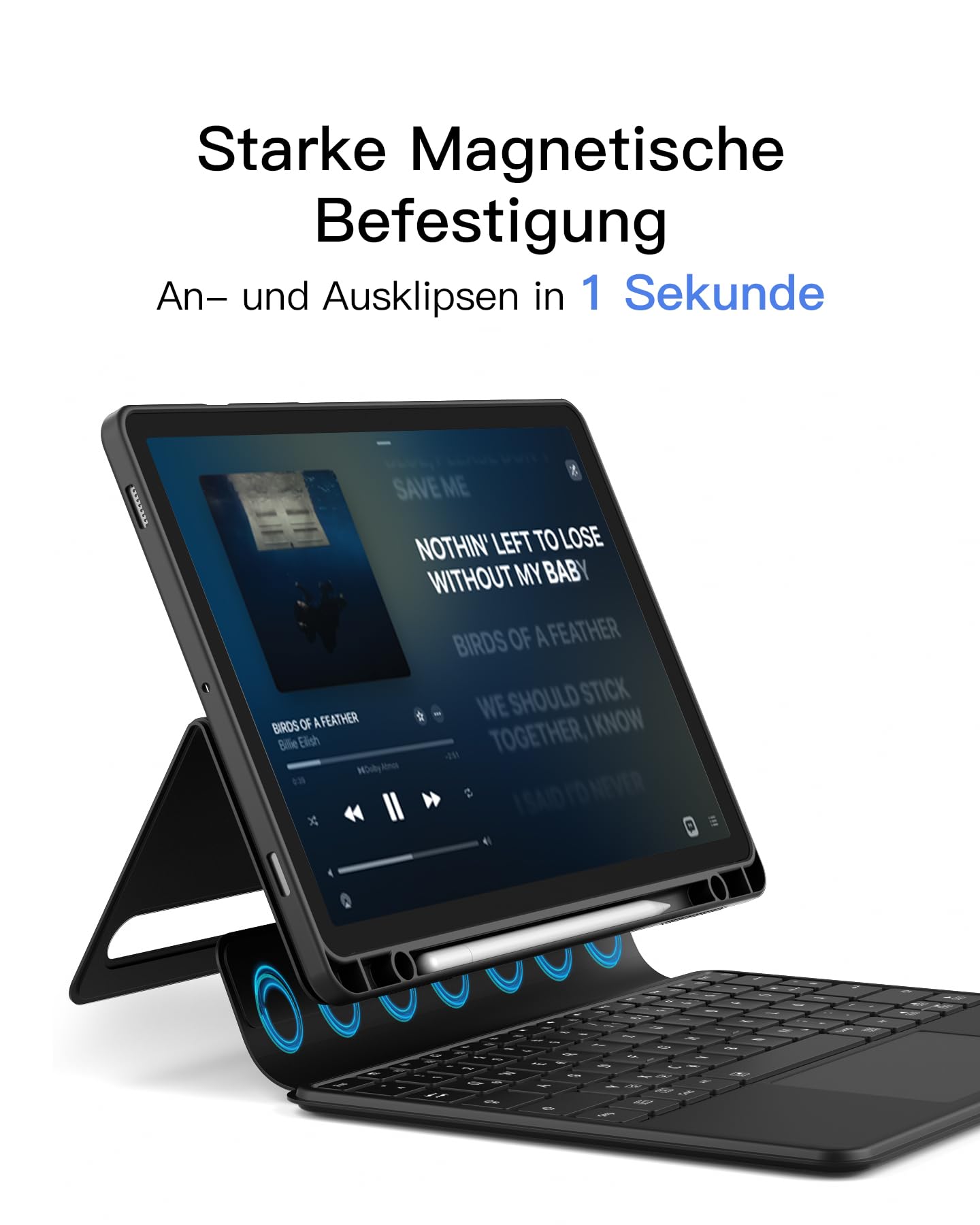 Inateck Hülle mit Tastatur für Samsung Galaxy Tab Tab S10 Lite/S10 FE/S9 FE/S9,Tastatur für Tablet Hoch-/Querformat Ständer,Abnehmbar, mit Touchpad,QWERTZ, AceTouch N0064
