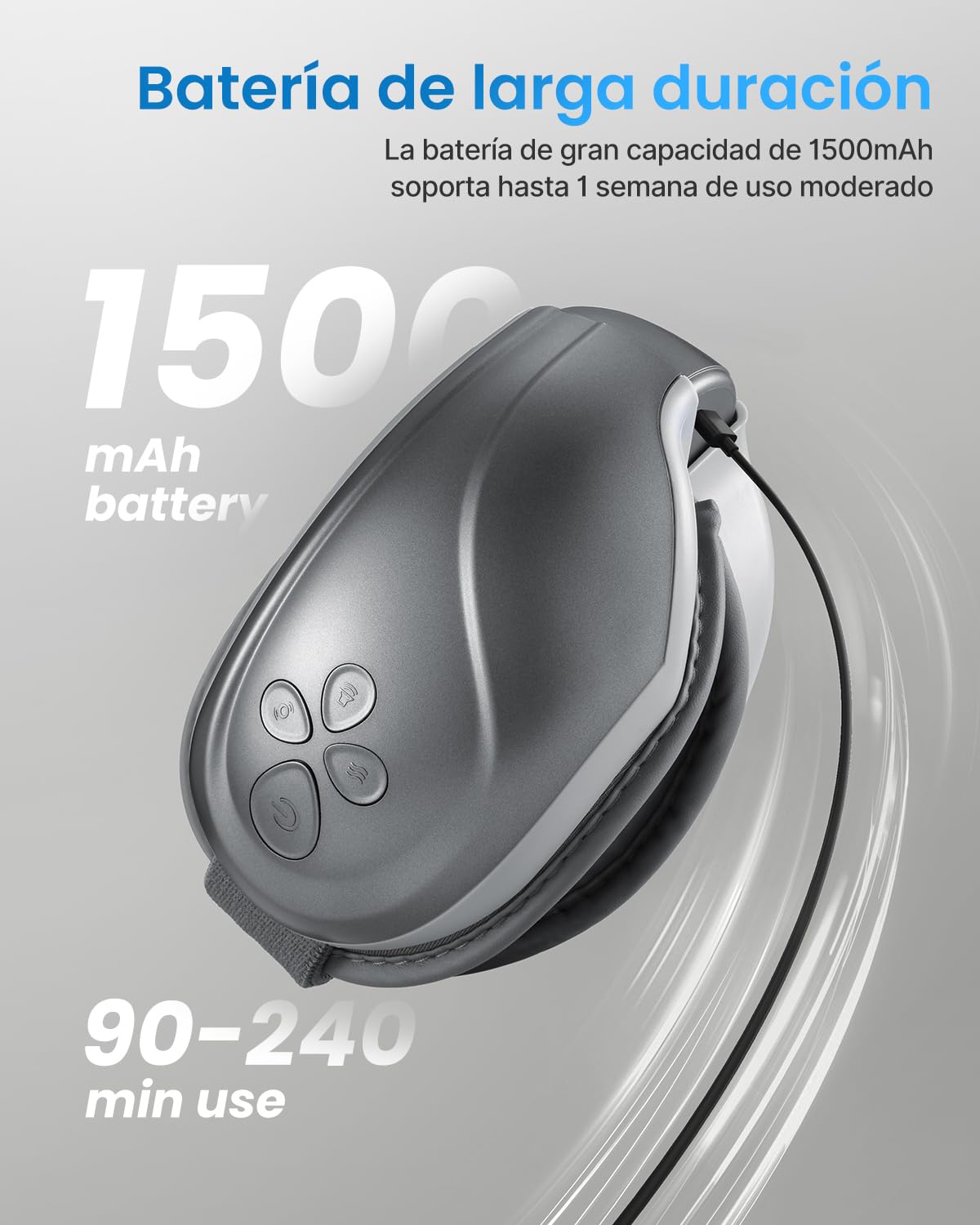 RENPHO Eyeris 2 Masajeador de ojos mejorado con niveles de calor, vibración compresión, 5 modos, antifaz masajeador recargable por la sequedad ocular, la hinchazón, el cansancio ocular y las ojeras