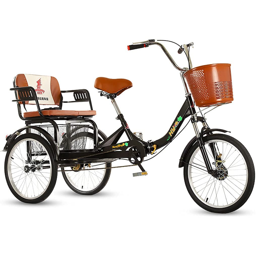 Buy Adult Tricycle 3 Wheel Single Speed Trikes, 20 Inch Adult Trikes 3 Wheeled Bike with Child