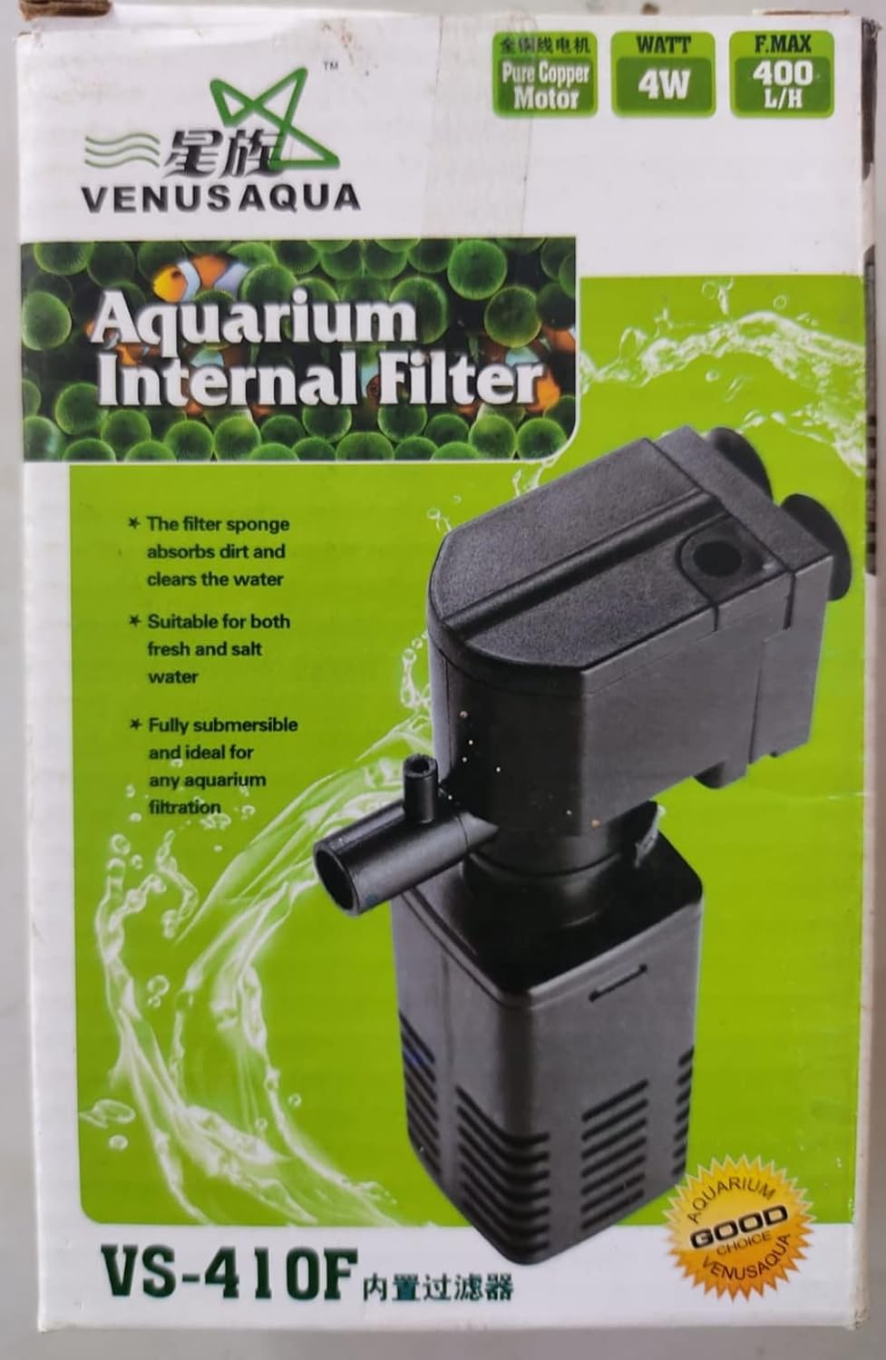 TARAA.VENUSAQUA VS410F Aquarium Internal Filter Suitable for Small