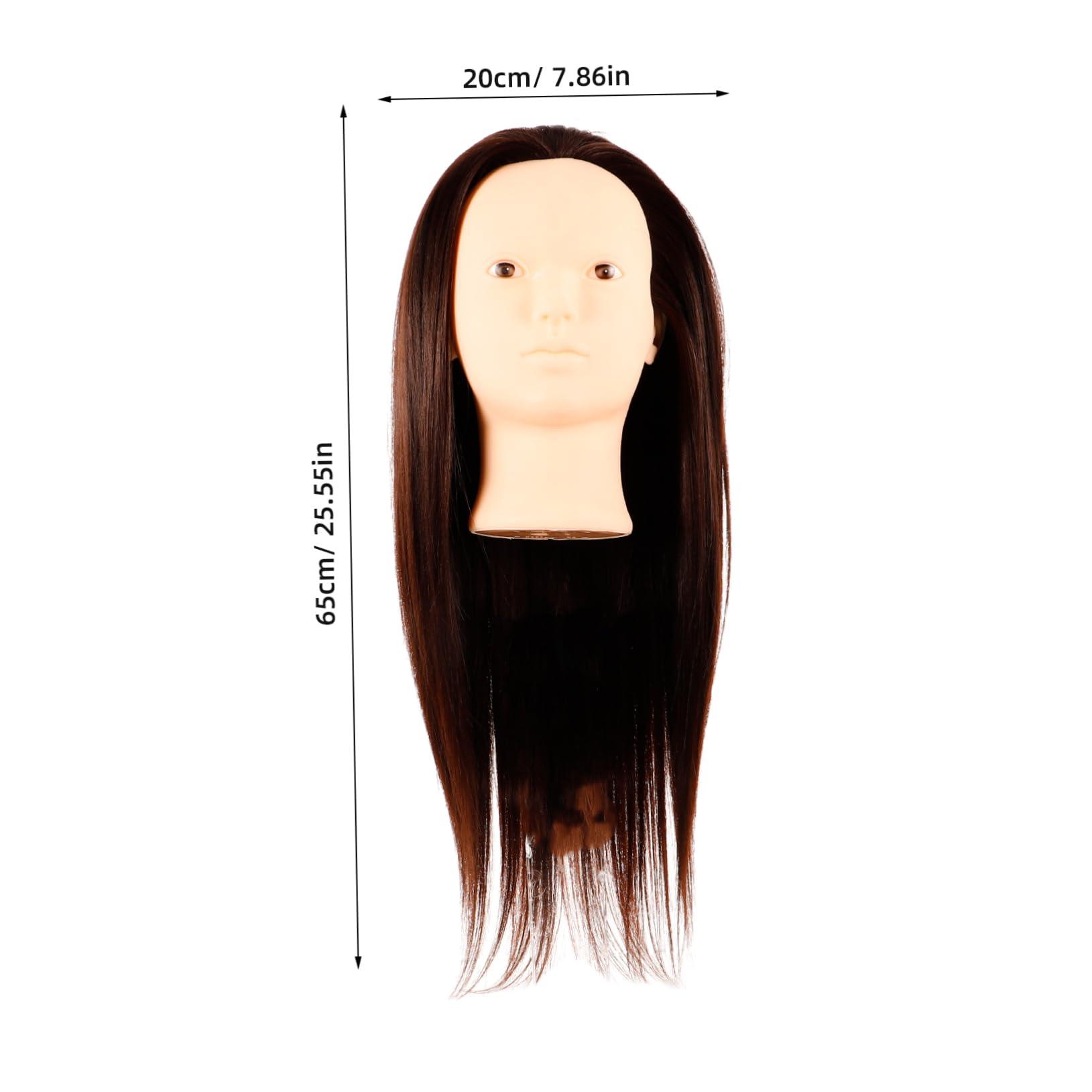 FRCOLOR Übungskopf Echthaar 60cm für Friseure Mannequinkopf zum Flechten und Stylen Leicht Robust für Salon und Zuhause