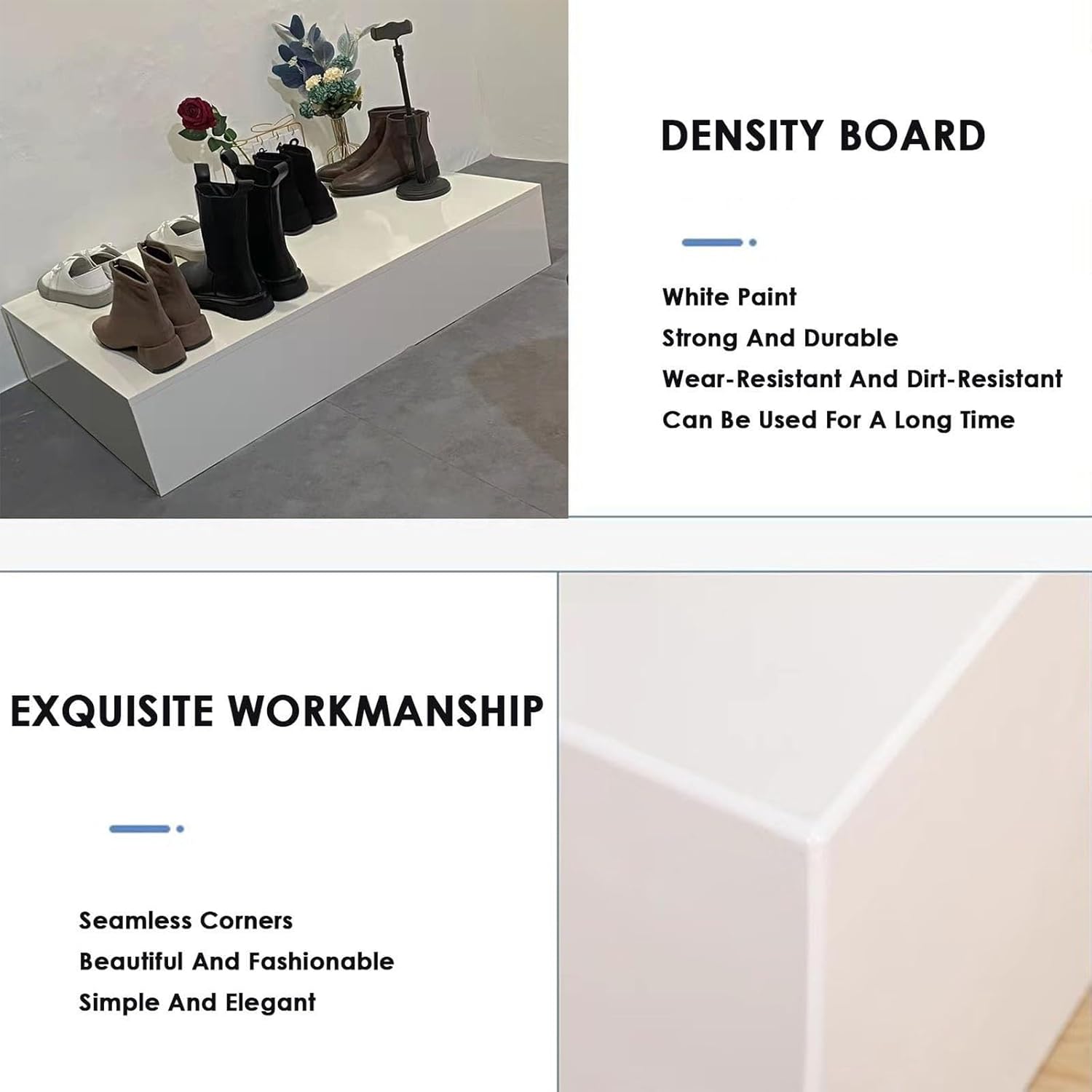 Cube Display Pedestal Stand for Bridal Shop, Mannequin Pedestal Stand, MDF Material, 150kg Load Capacity, for Photography Props, Commercial Art(White,50x50x20cm/20x20x8in)