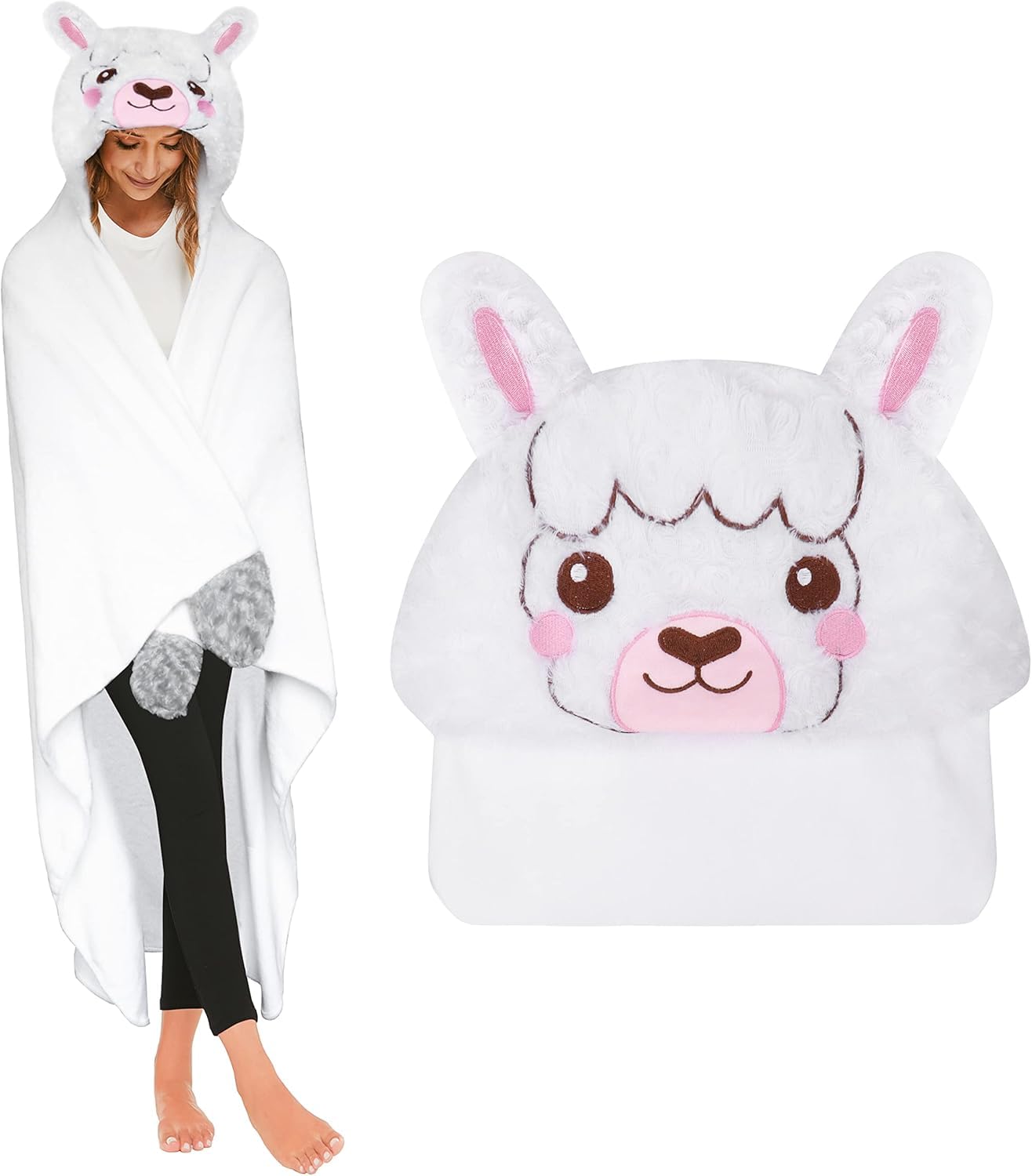 Produktbild von One Piece Hoodie Decke Mit Ärmeln Für Herren - One Size Übergroße Kapuzenpullover Fleece Tragbare Decken Geschenke Für Fans