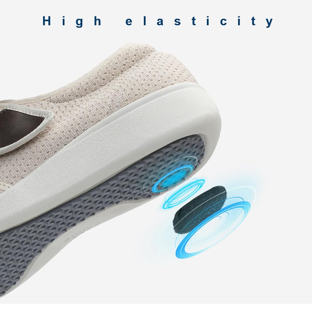 Zapatillas Ortopédicas para Diabéticos Fáciles De Poner Ajustables Y Extra Anchas Calzado Casual Transpirable para Caminar O Estar En Casa con Plantilla De Espuma Viscoelástica Y Suela