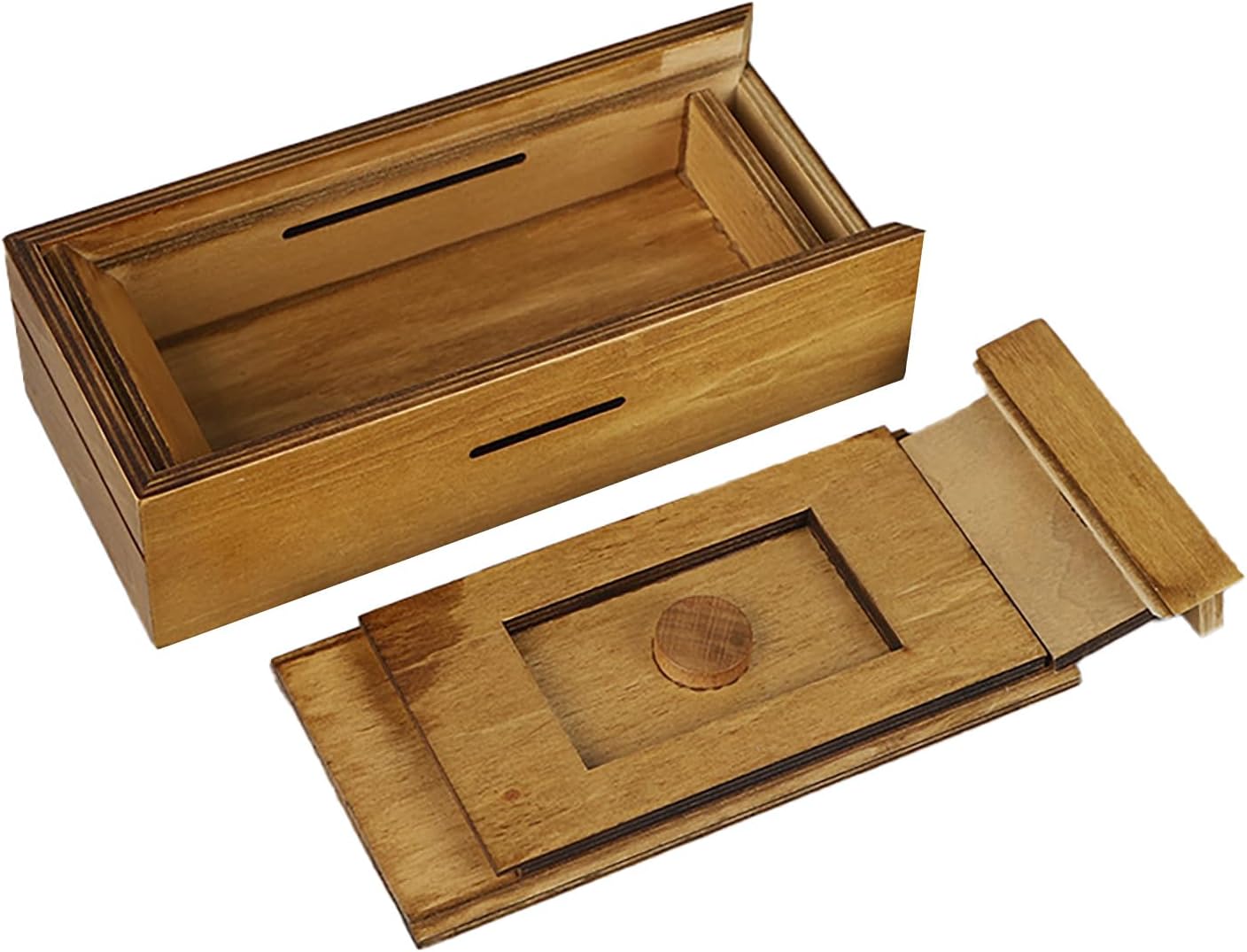 Gift Card Holder Large Secret Puzzle Box Cash Jewelry Stash Magic Trick Lock Wooden Secret Puzzle Box 3D Brain Teaser Magic Drawers Secret Magic Box IQ Toys