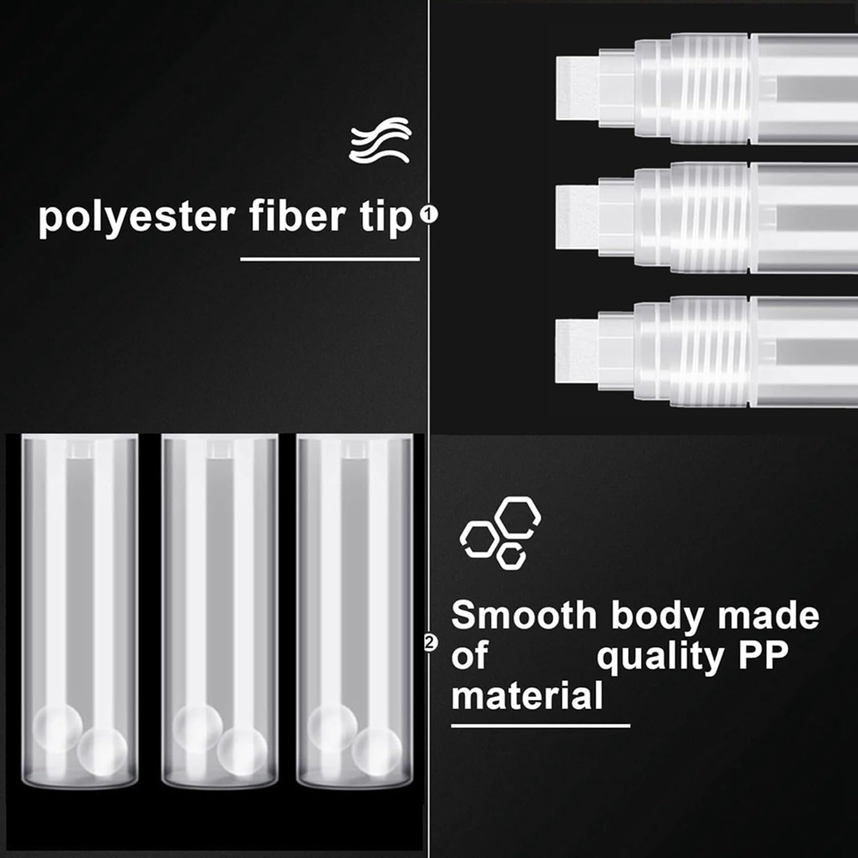 Lot de 30 Stylos à Peinture 15 mm Marqueur Permanent Vide en Acrylique Blanc Marqueur de Peinture Acrylique Transparent Marqueur Rechargeable