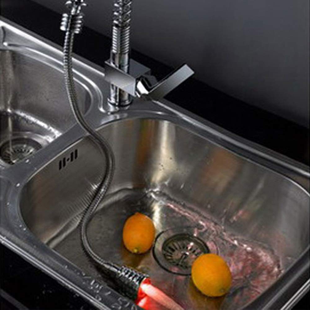 Grifo Monomando Led Cocina Cascada Grifo de latón Fregadero Doble sin Plomo Estilo frío y Caliente Moda Clásico Grifo extraíble para Fregadero Temperatura del Agua Inducción Decoloración Válvula