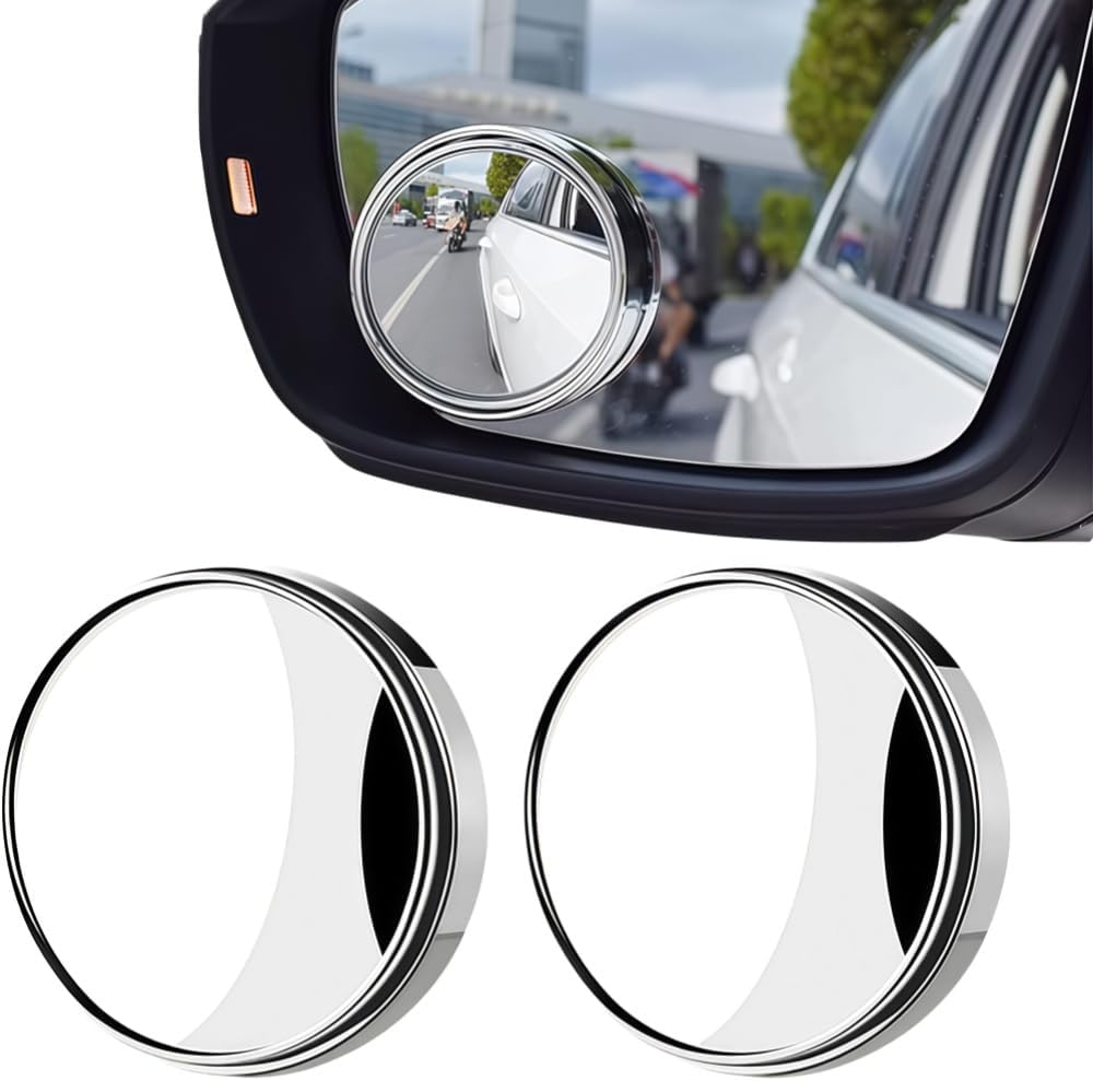 Blind Spot Mirror for BMW S1000RR 2015 2016 2017,360° Adjustable Wide Angle Side Rear View Mirror,HD Glass Convex Side Blindspot Mirror,With Vacuum Suction Cup,Pack Of 2,Silver