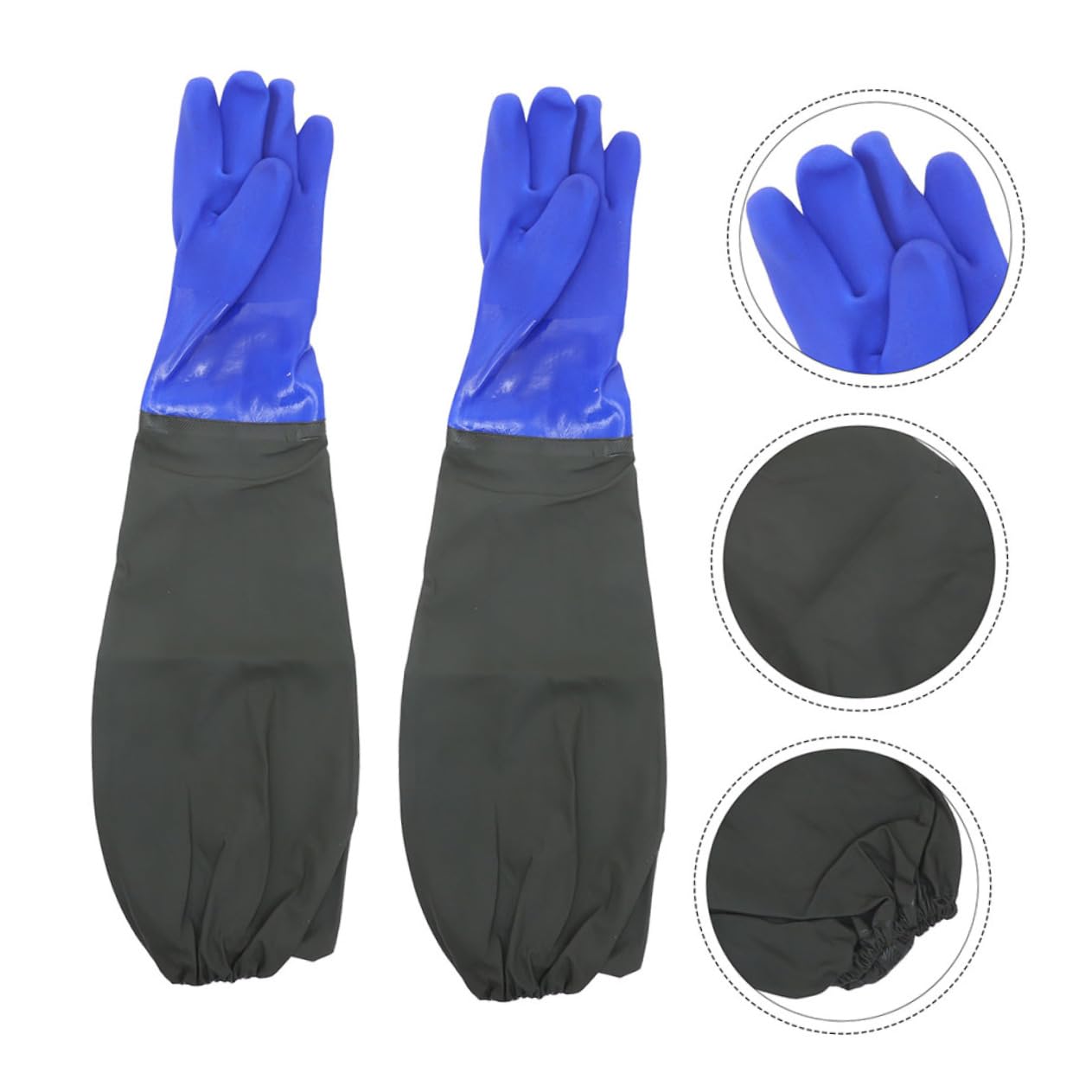 2pares Guantes de Goma Impermeables Codo para Lavar Platos para Limpieza de Cocina y Cuidado de Peceras