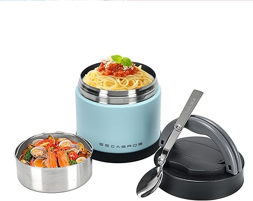 Termo para comida caliente de 23.6 onzas, tarro de alimentos aislado al vacío para adultos, de acero inoxidable, termo de boca ancha, a prueba de