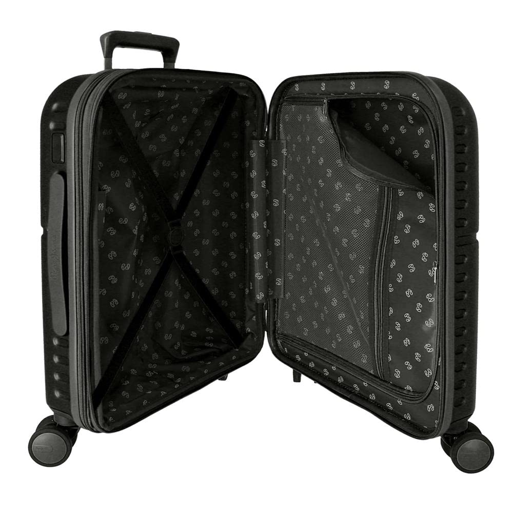 Pepe Jeans Jane Maleta de cabina Negro 40x55x20 cms Rígida ABS Cierre TSA integrado 37L 2,74 kgs 4 Ruedas dobles Extensible Equipaje de Mano
