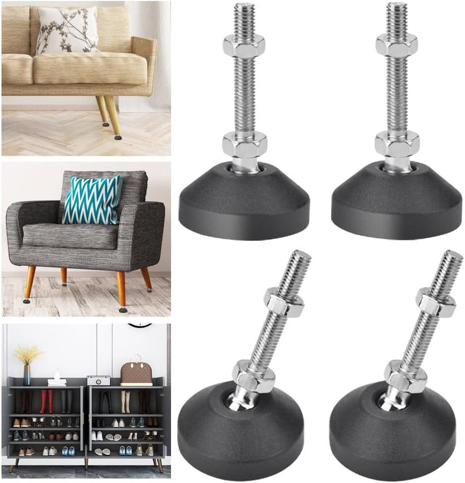 4 Piedini Livellamento Regolabili M8 - Nylon E Acciaio, Antiscivolo, Per Mobili E Tavoli - Set Pratico - Foto 14