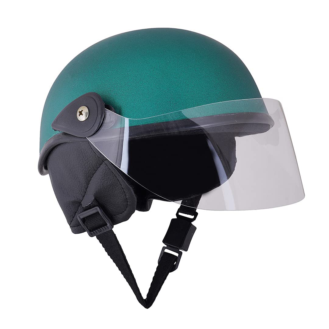 Sage Square Adjustable Junior Helmet for Kids Baby Safety and Comfort (3-12 Years) (Metalic Green Mate) (Non-Motorized)
