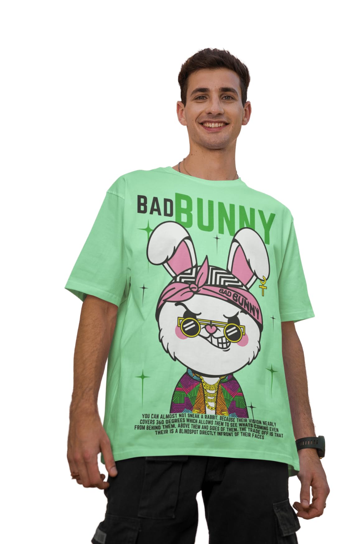 CAPTCHAMen Oversized Tshirt in Mint Color - Bad Bunny | Anime
