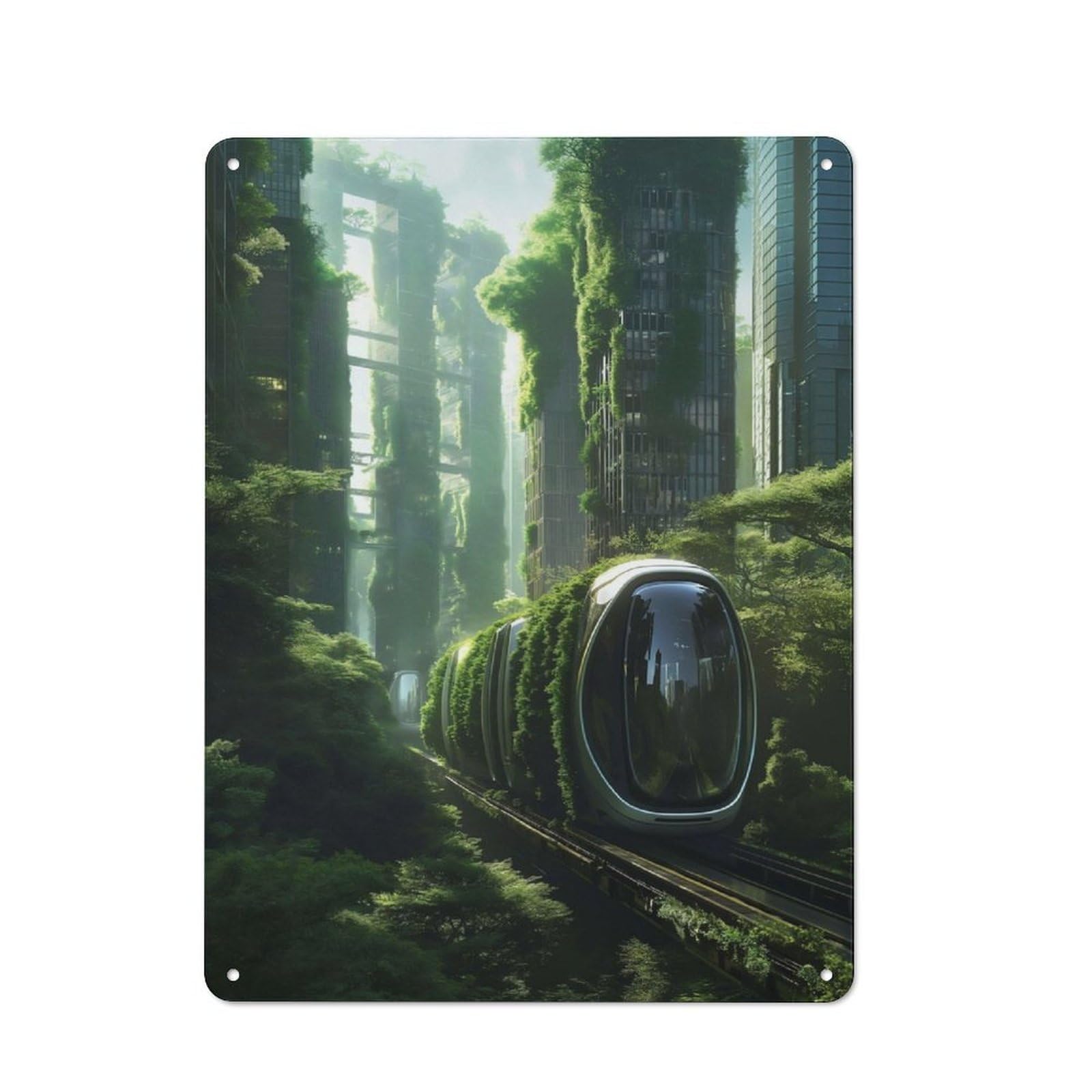 Junmoney Ecopod Transport Retro Decorative Metal Plaque 40X30cm, Garage Wall Decor For Garage, Workshop, Shed Or Utility Room