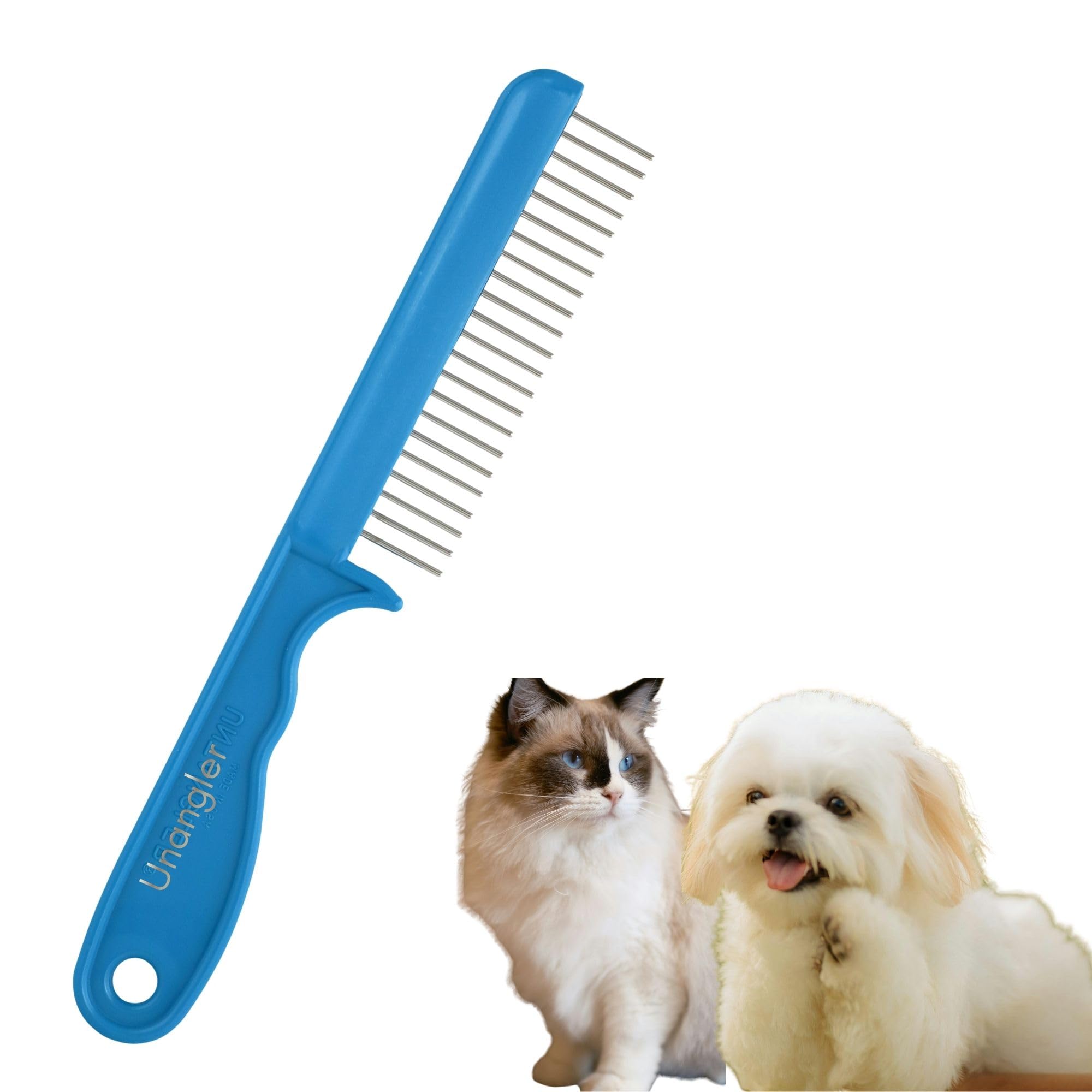 Untangler Super-Groom Combs with Smooth Rotating Teeth for Painless Mat Removal (Turquoise, 22 Coarse Teeth)