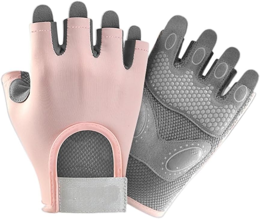 Lifting Gloves Workout Gloves Gym for Women, Breathable, Anti-Slip, Shock-Absorbing, Fitness, Cycling, Exercise,1Pair(1Pair Pink,M(18-19cm))