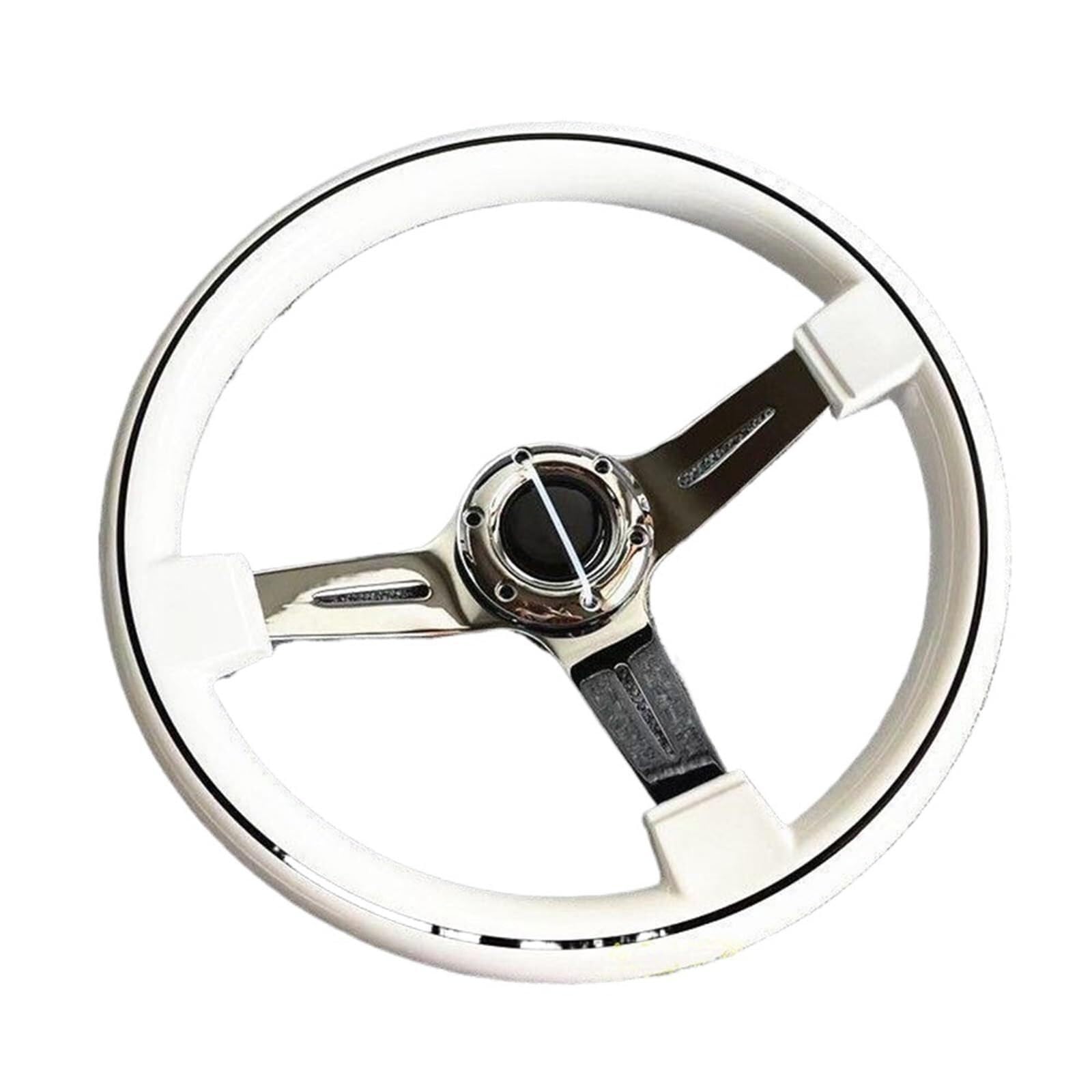 Volanti Auto Volante galvanico for modifica automobilistica da corsa universale concavo nero 14 pollici in ABS bianco(Plane)