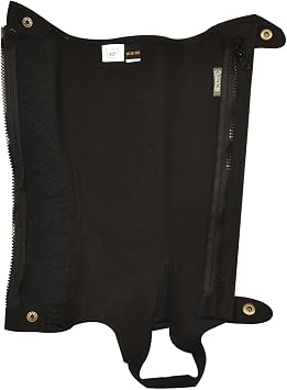 Ovation Unisex Kids' Amara Ribbed Half Chaps - Durable Synthetic Leather Equestrian Riding Chaps w/Zipper & Snap Closures