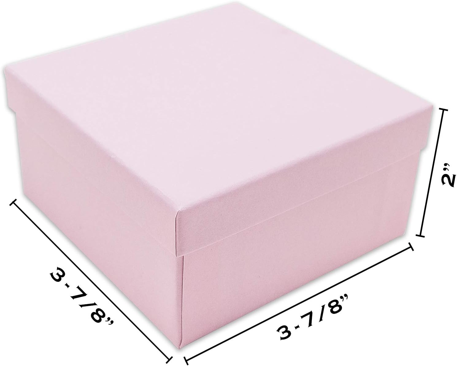 TheDisplayGuys - 25-Pack #34 Cotton Filled Cardboard Paper Jewelry Boxes Gift Case - Pastel Pink (3.9" x 3.9" x 2.0") - for Shipping or Storage