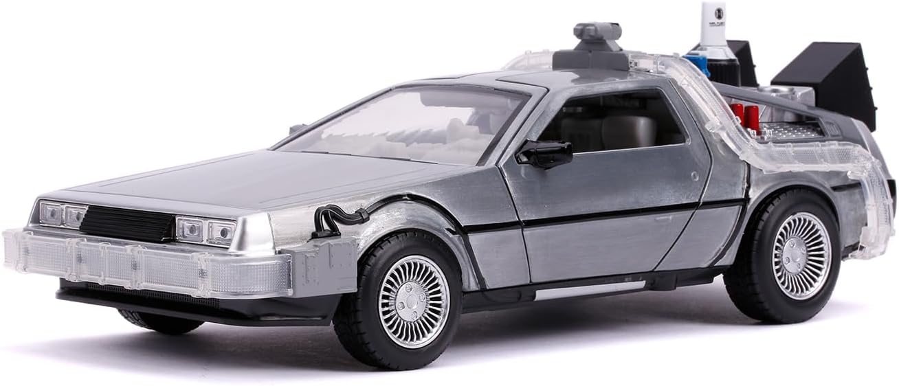 Jada - DLorean Back to The Future Collecting Vehicle, Doors Open, Glider Mode, 1:24 Scale (253255021)