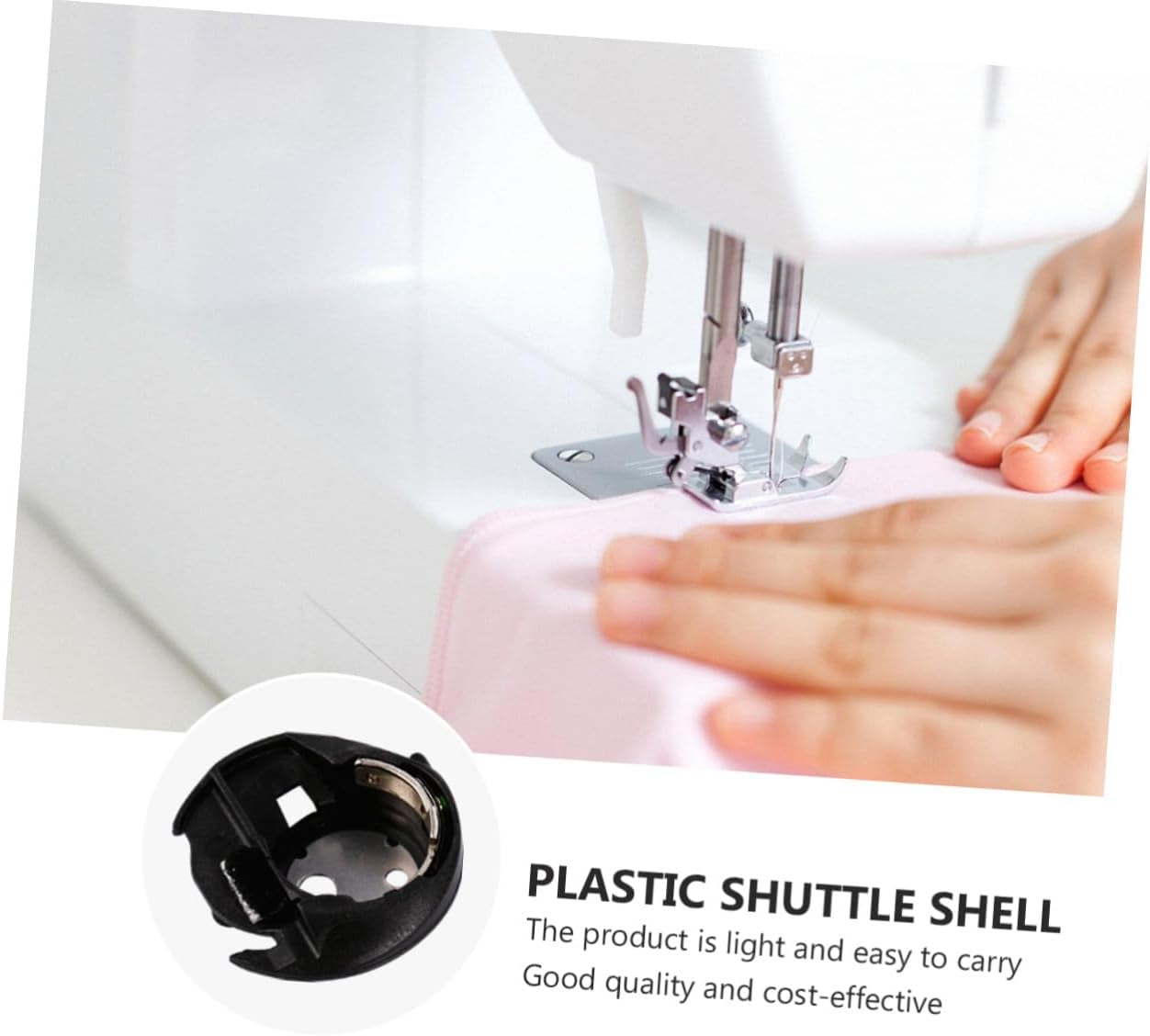Black Plastic Bobbin Case Reusable for Sewing Machine, Lightweight