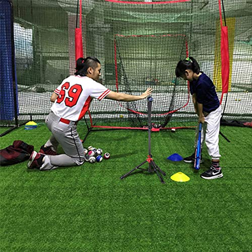 Storgem Batting Baseball Tee Softball, Easy To Adjustable Height,Portable Tripod Stand Base Tee For Hitting Training Practice,With Carrying Bag (Black Red) #TOP1