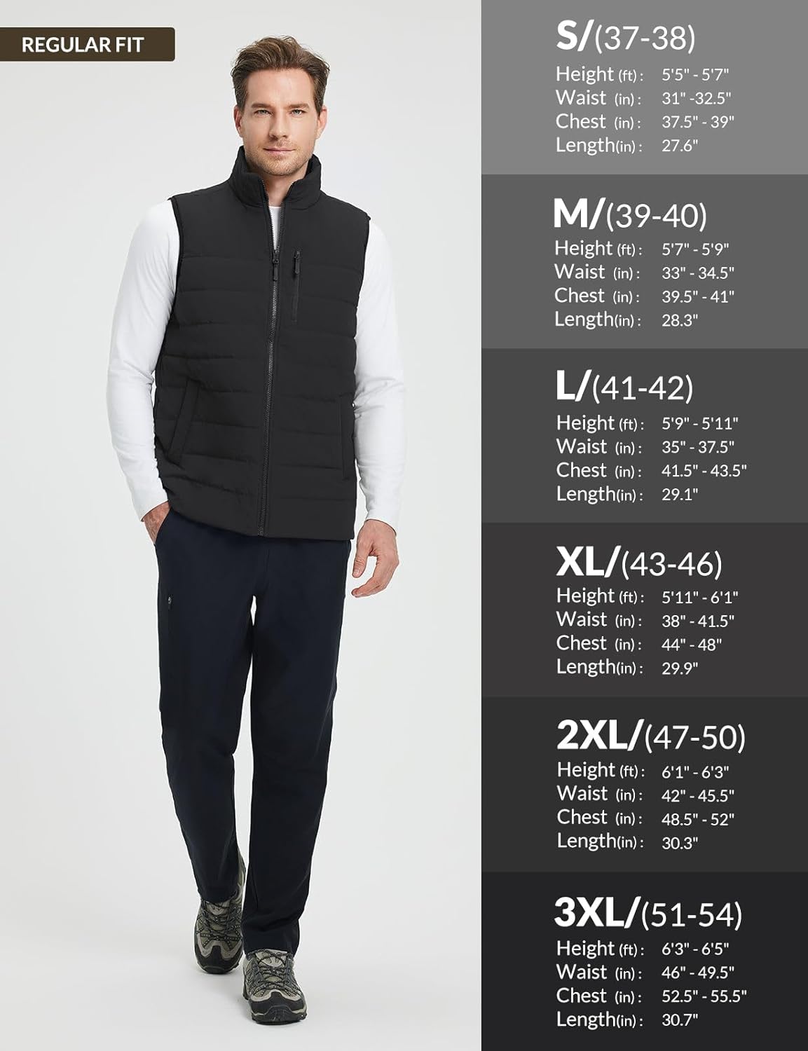 baleaf Men's Fleece Lined Puffer Vest Lightweight Warm Sleeveless Jacket with Full Zip Winter Vest for Golf Running - Image 7